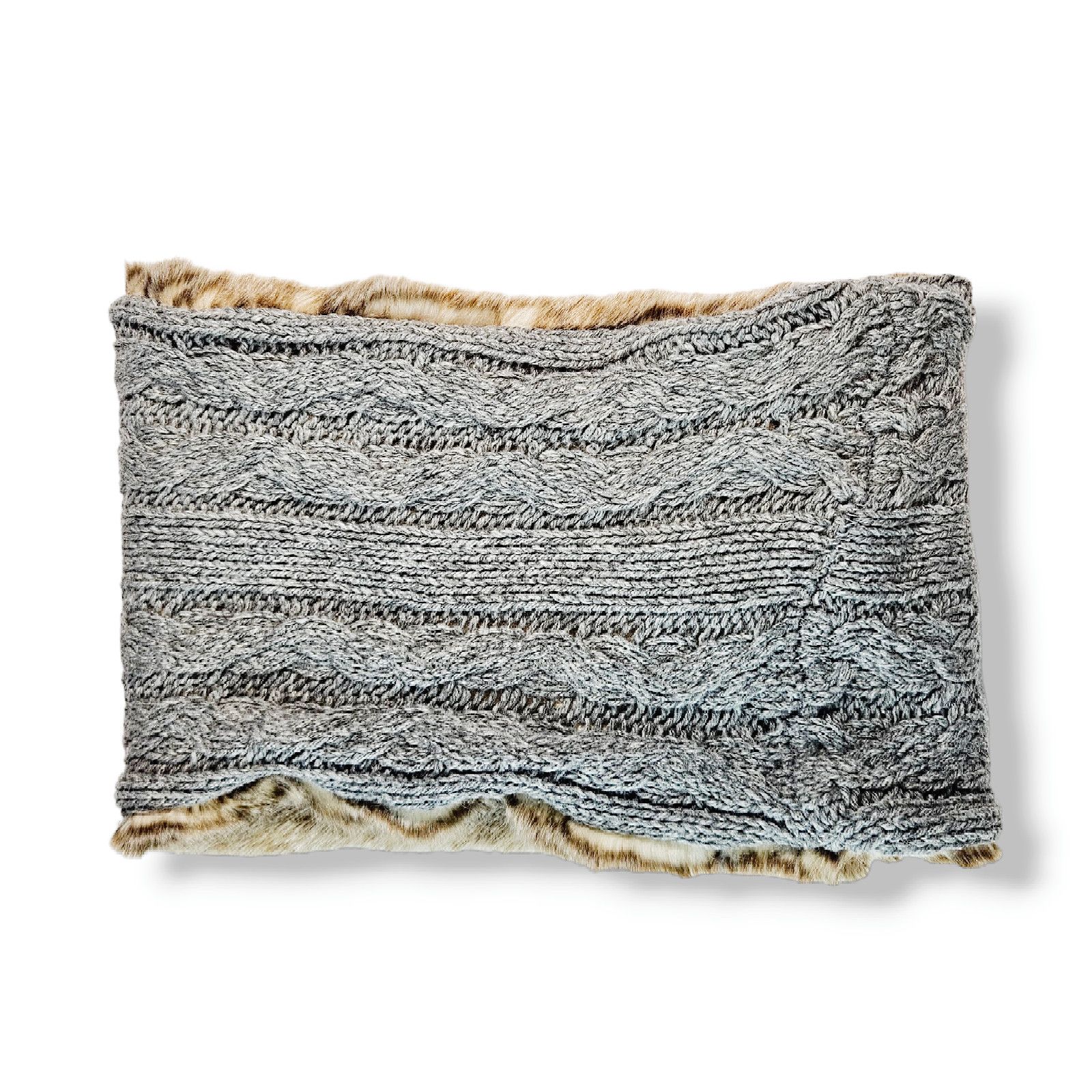 American Eagle Outfitters EUC VTG American Eagle Aerie Knit Faux Fur Infinity Scarf Size ONE SIZE - 1 Thumbnail
