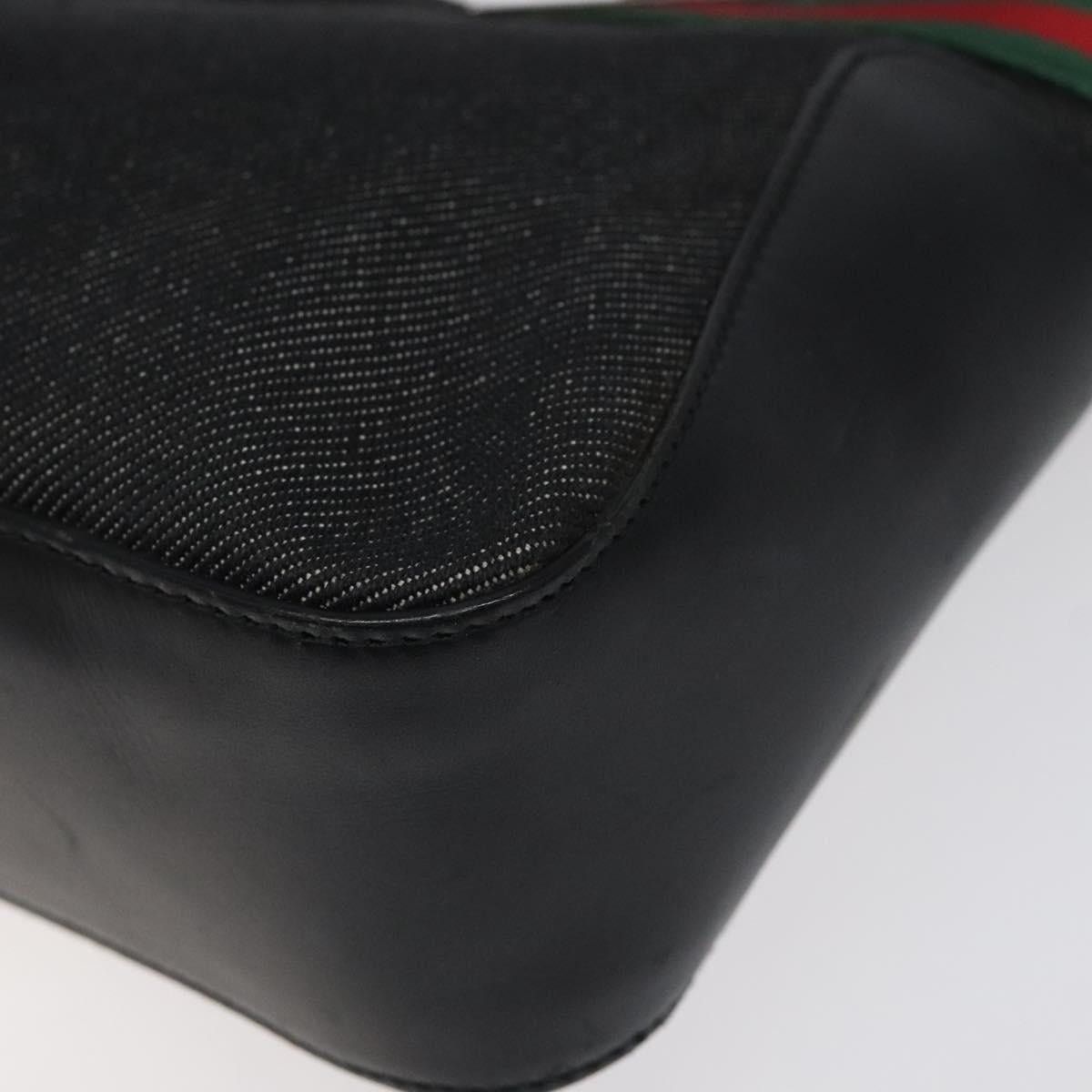 Gucci GUCCI Web Sherry Line Hand Bag Canvas Black Size ONE SIZE - 10 Thumbnail