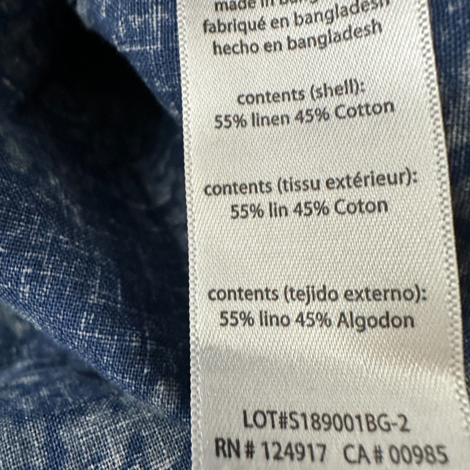 Onia Onia Shirt Men’s Large Blue Linen Blend Short Sleeve Button Size US L / EU 52-54 / 3 - 6 Thumbnail