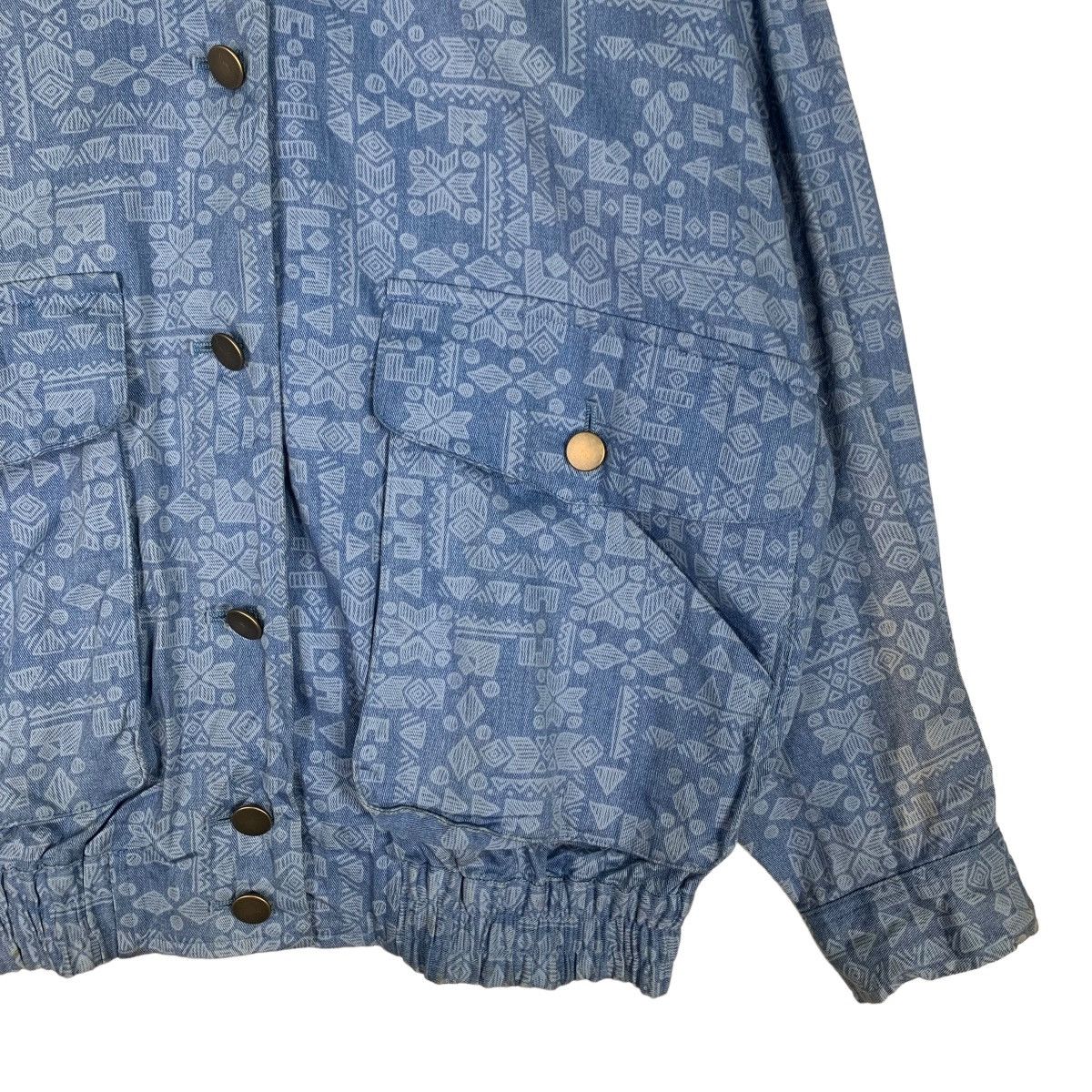 Japanese Brand WATER BACK Motif Design Blue Bomber Jacket #0889-C40 Size M / US 6-8 / IT 42-44 - 6 Thumbnail