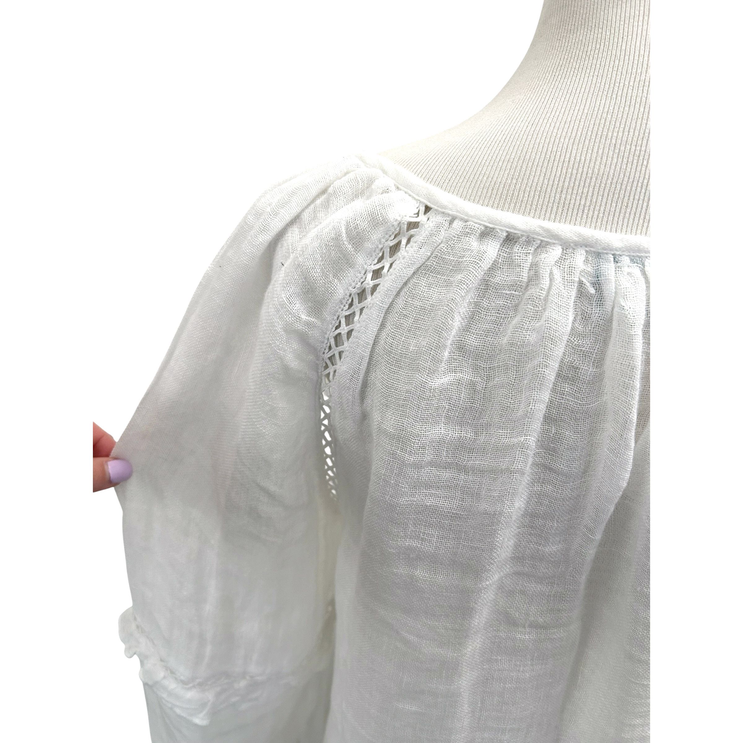 Other Sundance Size S White Loose Fit Linen Gauze Pullover Blouse Size S / US 4 / IT 40 - 9 Thumbnail