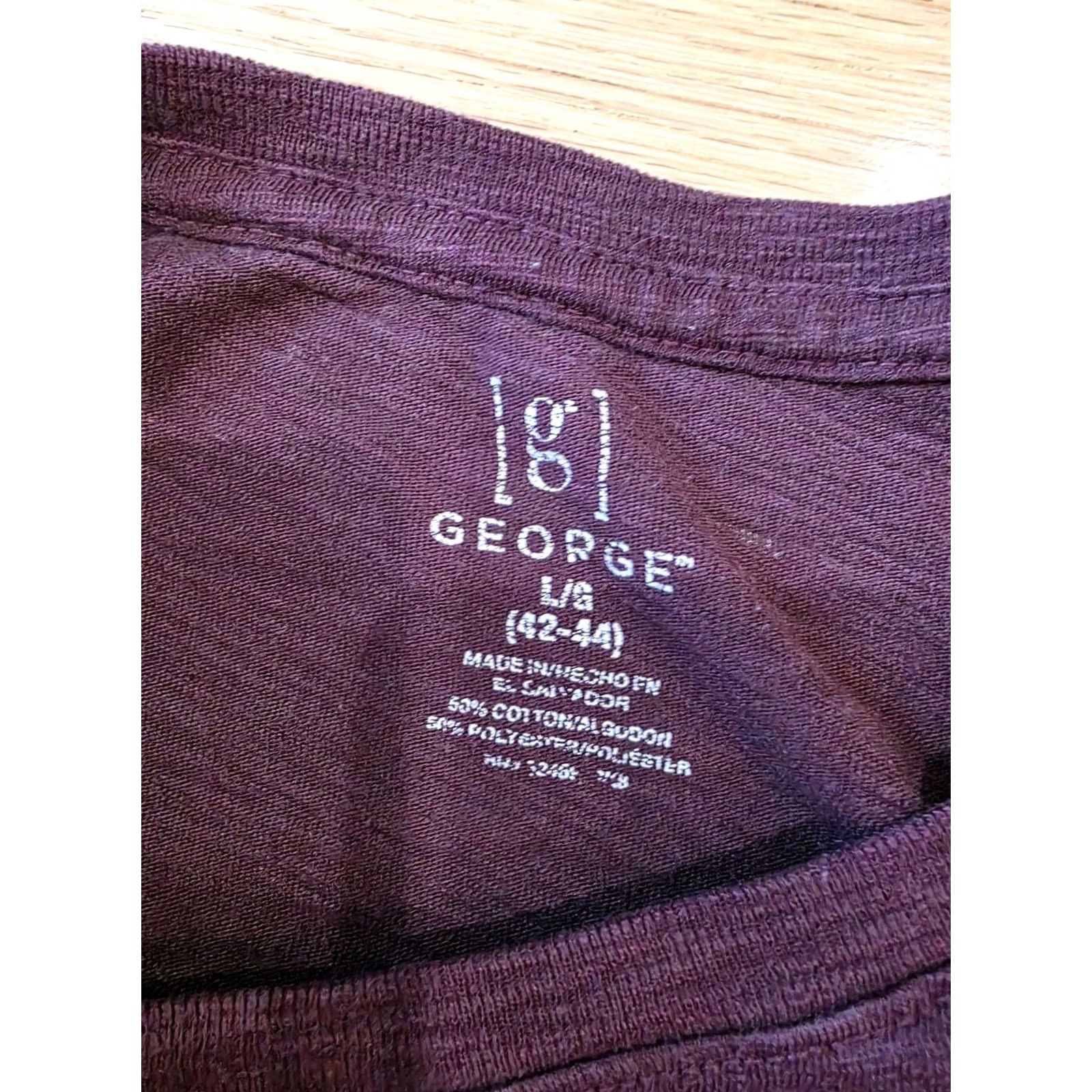 George George Mens Long Sleeve Crew Neck Burgundy L 42-44 Red Pullover Sweater Mens Size US L / EU 52-54 / 3 - 4 Thumbnail