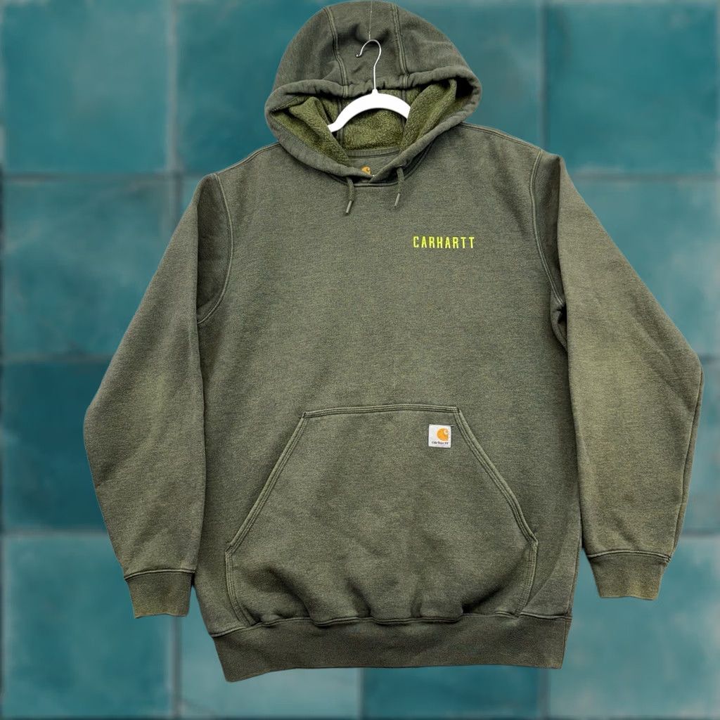 Carhartt Carhartt Hoodie Mens Size M Green Heavyweight Hooded Pockets Long Sleeve Pullover Crew Neck Size US M / EU 48-50 / 2 - 1 Thumbnail