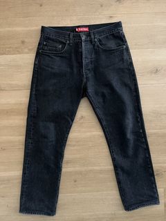 Supreme stone washed black best sale slim jeans