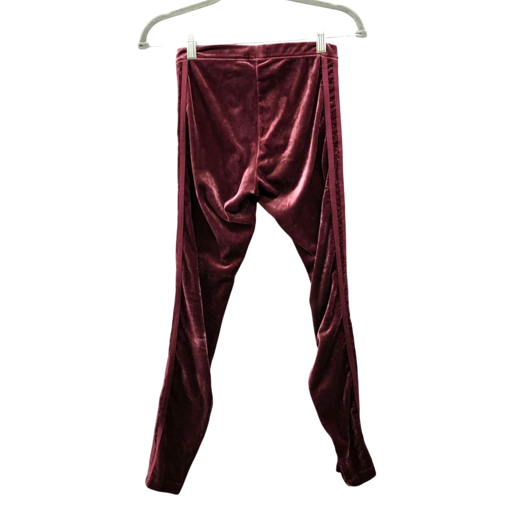 Adidas Adidas Originals Velvet Leggings Womens XS Burgundy Mid Rise Trefoil Side Stripe Activewear Gym & Training Slim Fit Ankle 28in Inseam Women’s XS Size 26" / US 2 / IT 38 - 2 Thumbnail