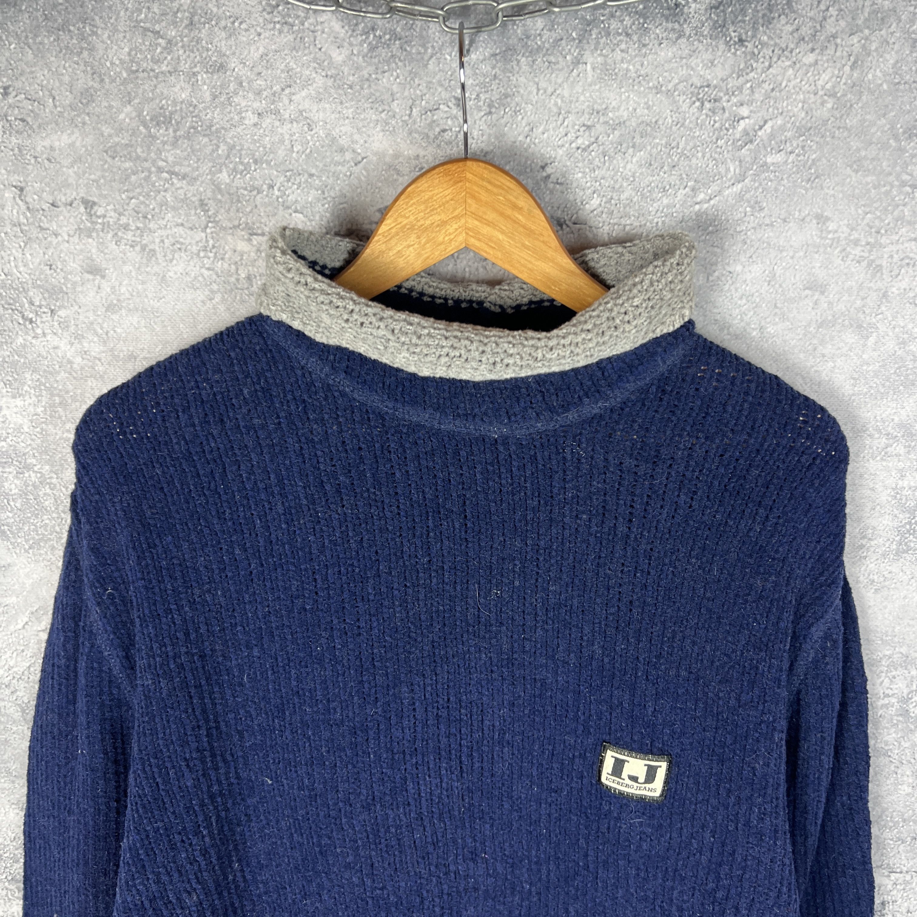 Iceberg Iceberg Jeans Sweater Men's Size XL Blue Long Sleeve Size US XL / EU 56 / 4 - 2 Thumbnail