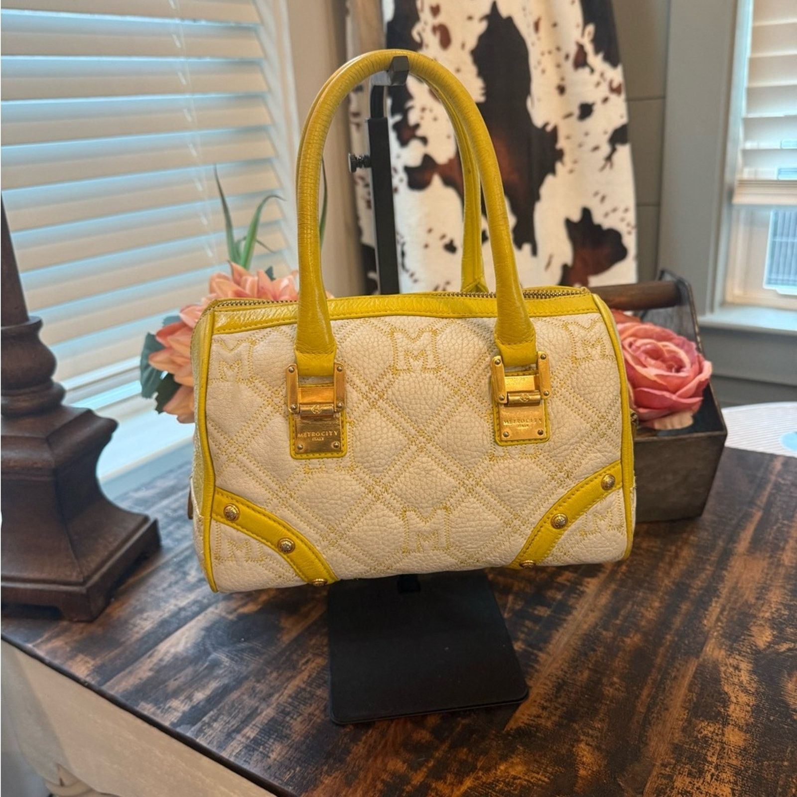 Other Metrocity Yellow and White Satchel/mini Boston 0466411 Size ONE SIZE - 4 Thumbnail