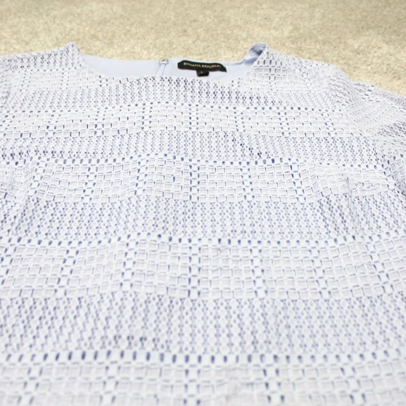 Banana Republic Banana Republic Shirt Womens Large Blue Nylon/Cotton Lined Short Sleeve T-Shirt Size L / US 10 / IT 46 - 4 Thumbnail