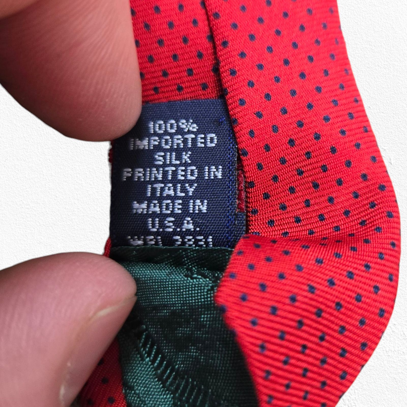 Tommy Hilfiger Vintage Tommy Hilfiger Red Blue Houndstooth Silk Neck Tie Size ONE SIZE - 5 Thumbnail