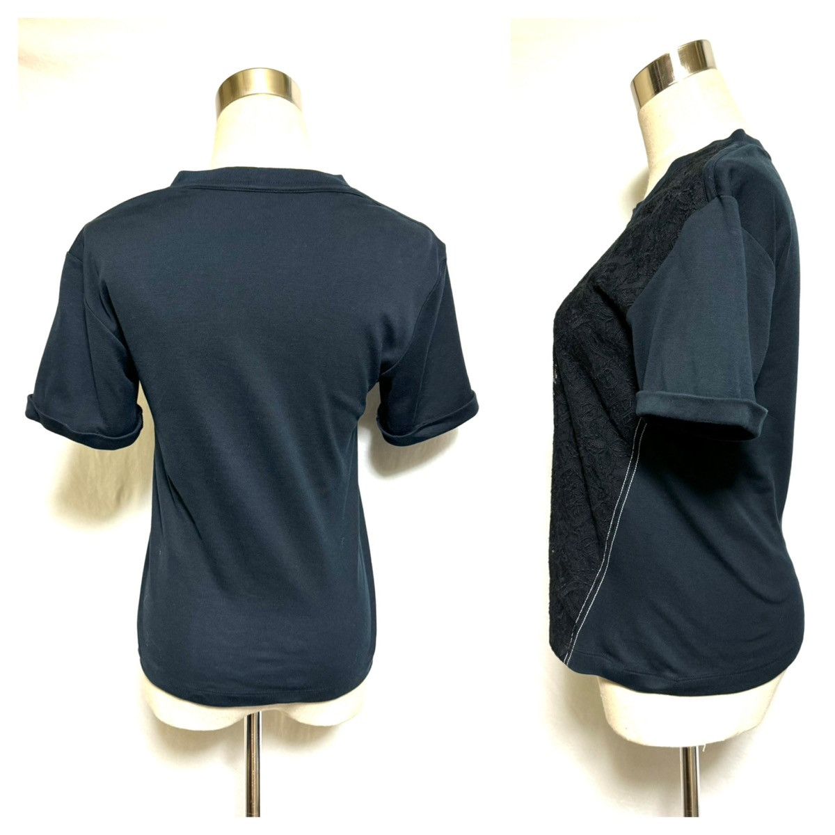 Louis Vuitton floral lace rolled sleeve T-shirt top 34