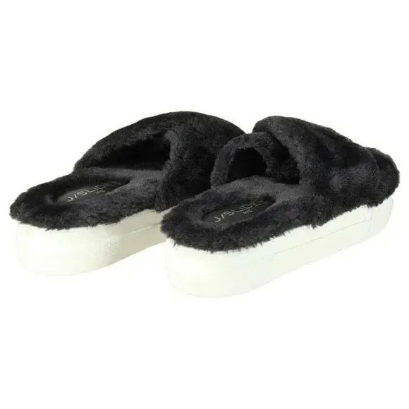 Other J/Slides NYC Faux Fur Slide Sandal, Black, Size 6 Size US 6 / IT 36 - 2 Thumbnail