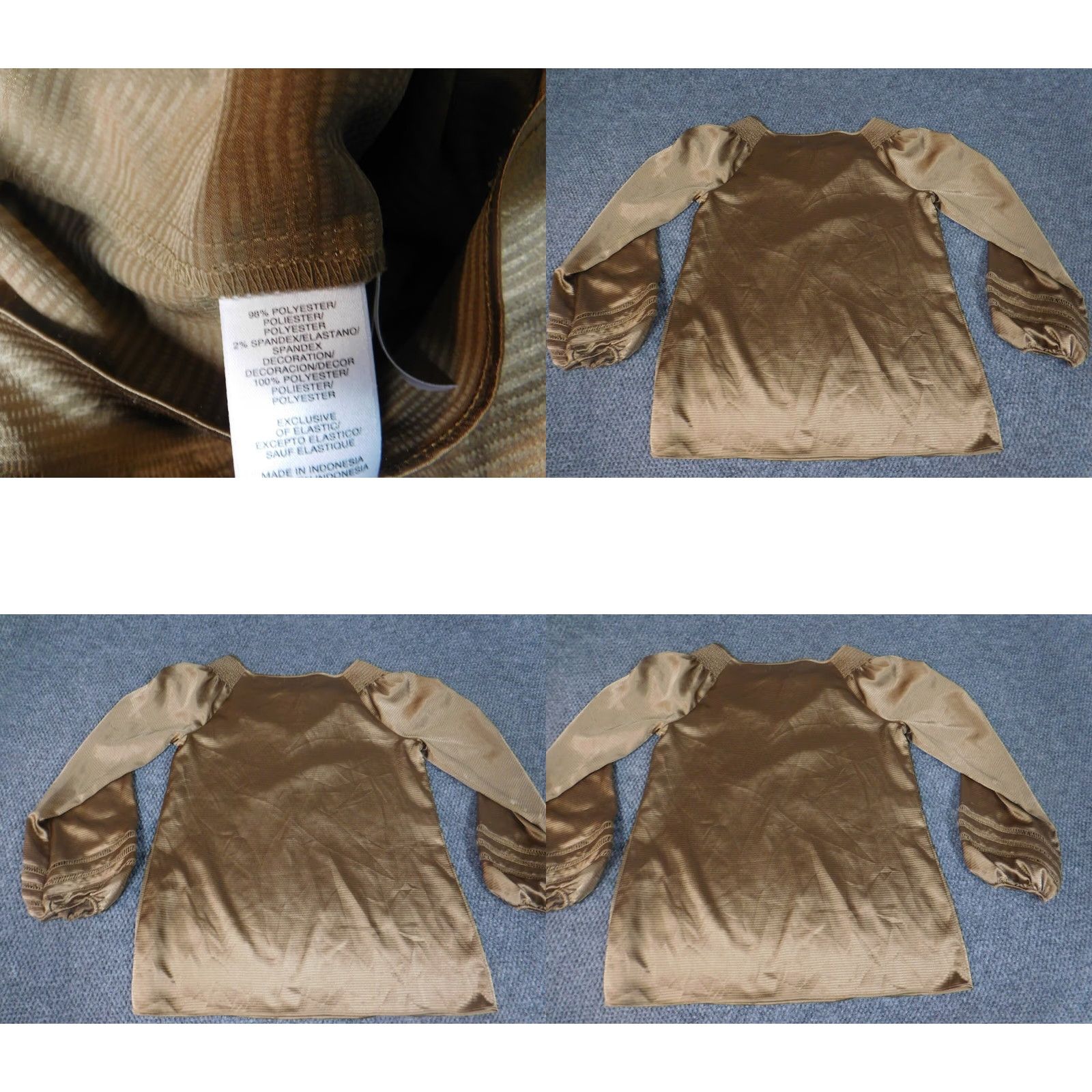 Jones New York Jones New York Blouse Top S Womens Gold Polyester Crew Neck Stretch Cap Sleeve Pullover Casual Size S / US 4 / IT 40 - 8 Thumbnail