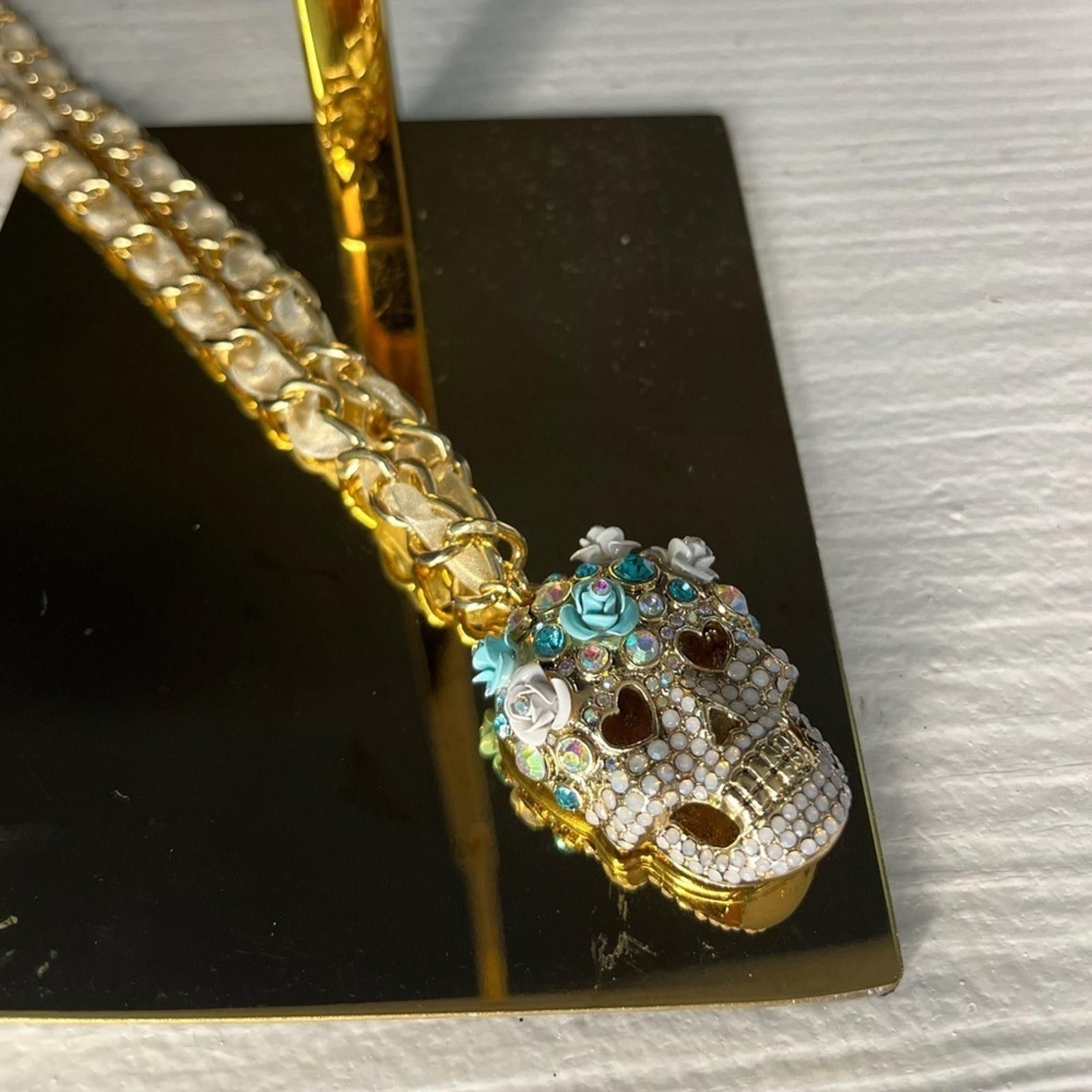 Betsey Johnson Betsey Johnson Aurora Borealis Day Of The Dead Necklace NWT Size ONE SIZE - 4 Thumbnail