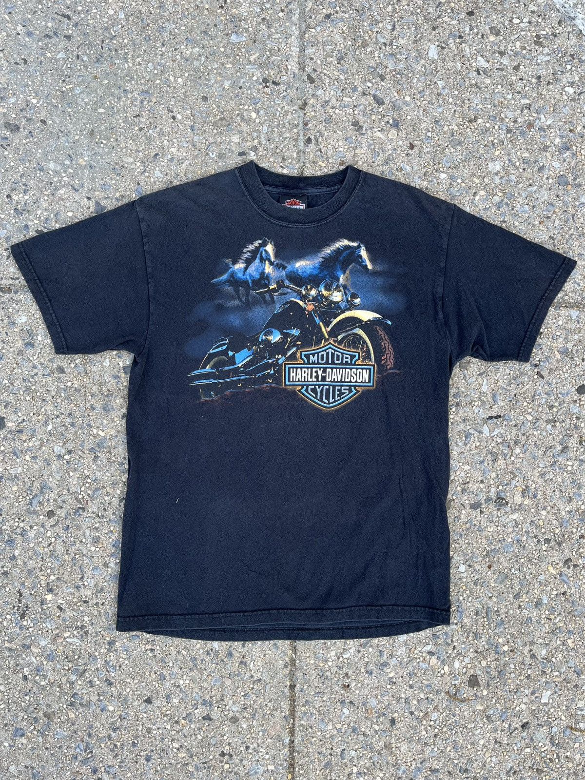 Hanes × Harley Davidson Vintage Harley Davidson Horse Biker Big Moose Tshirt Size US M / EU 48-50 / 2 - 1 Thumbnail