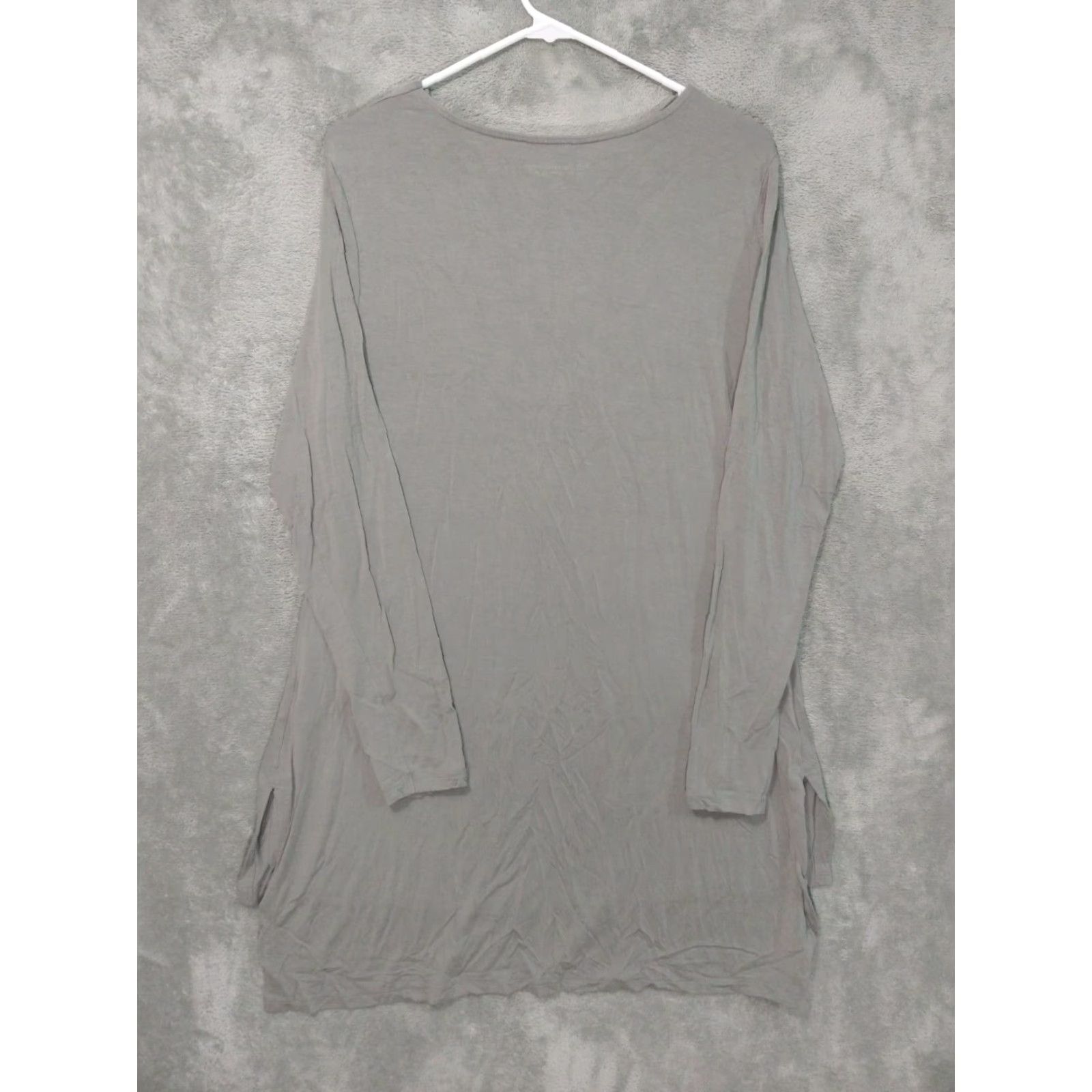 Soft Surroundings Soft Surroundings Shirt Womens Large Gray Tunic Drape Top Long Sleeve Modal Spandex Knit Blouse Casual All Seasons Size L / US 10 / IT 46 - 2 Thumbnail