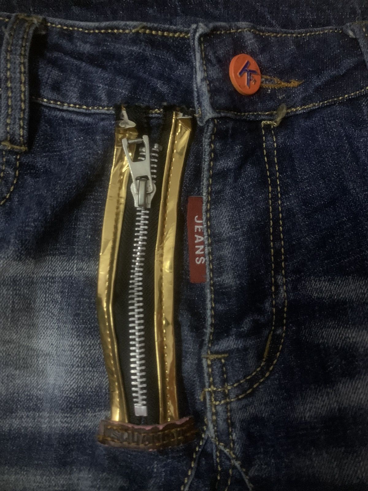 Art Comes First × Japanese Brand Dsq2 Caten Twin Brothers Flare Denim Jeans Size US 31 - 7 Thumbnail