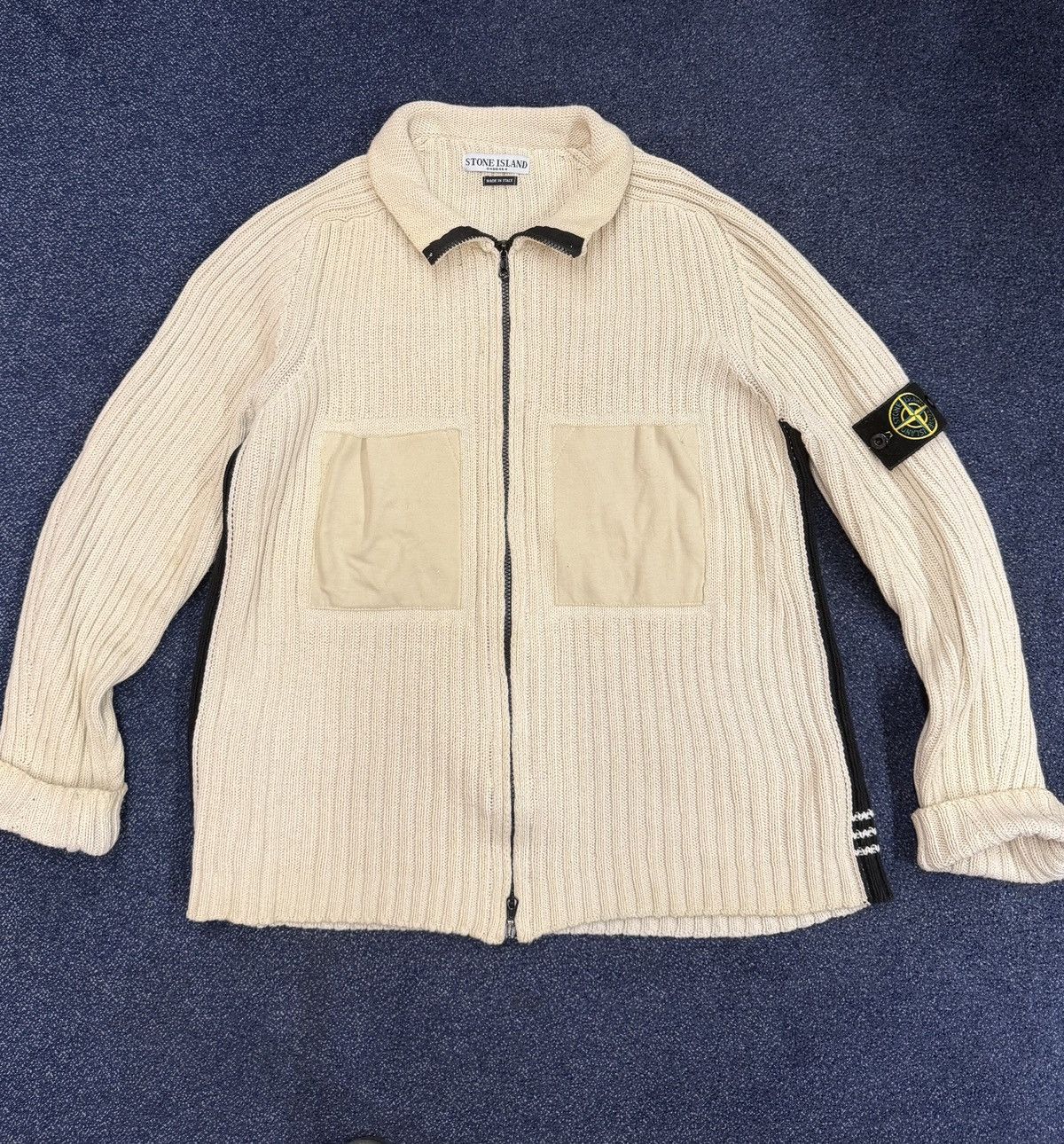 Stone Island SS05 Stone Island Zip-up knit sweater Size US XL / EU 56 / 4 - 1 Thumbnail