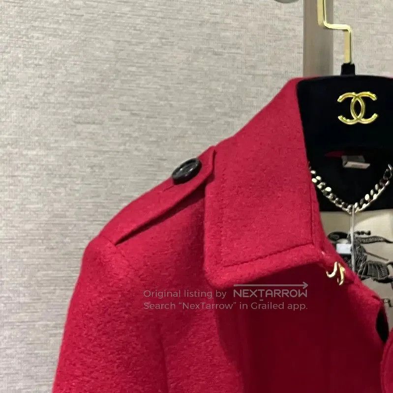 Burberry Burberry Red Wool Long Coat for Women. Size S / US 4 / IT 40 - 6 Thumbnail