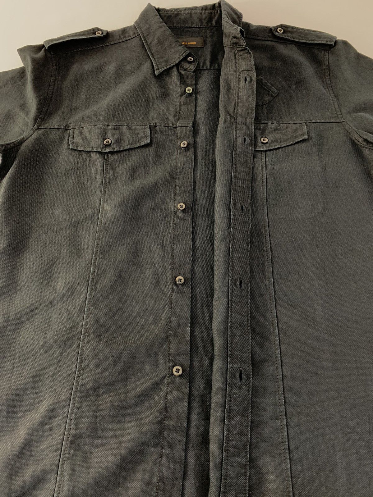 Issey Miyake Tete Homme Issey Miyake Black Double Pocket Button Up Shirt Size US L / EU 52-54 / 3 - 4 Thumbnail