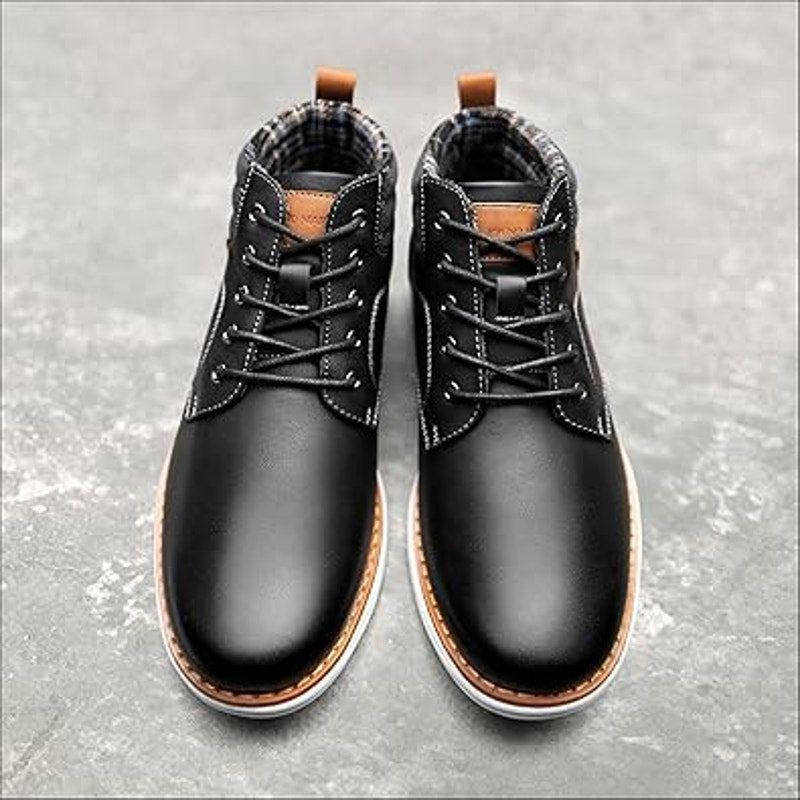 Other Bruno Marc Men's 9 Black Faux Leather Chukka Sneakers Size US 9 / EU 42 - 2 Thumbnail