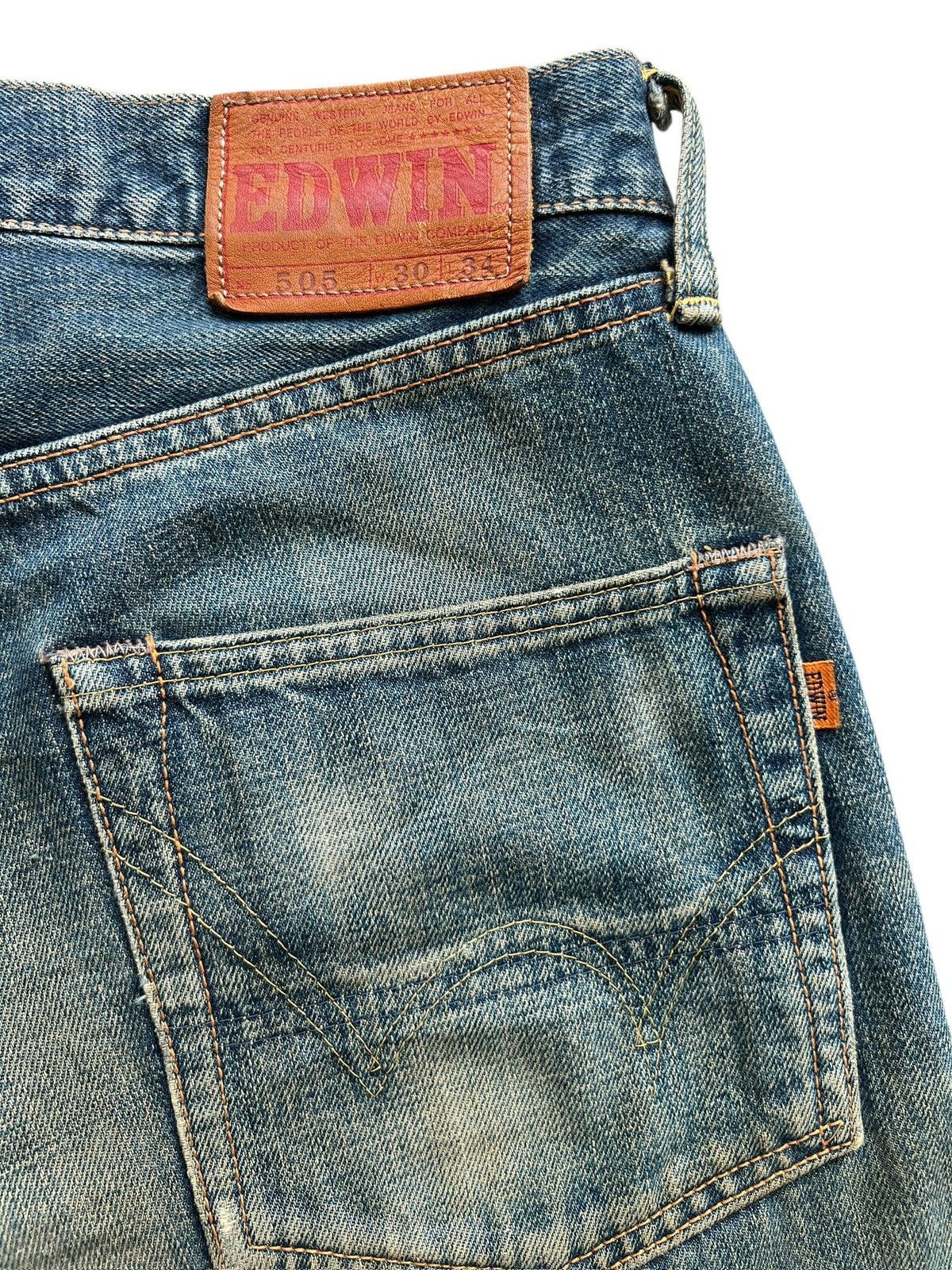 Edwin Vintage Edwin 505 Selvedge MudwashWide Denim Jeans 31x31 Size US 31 - 11 Thumbnail