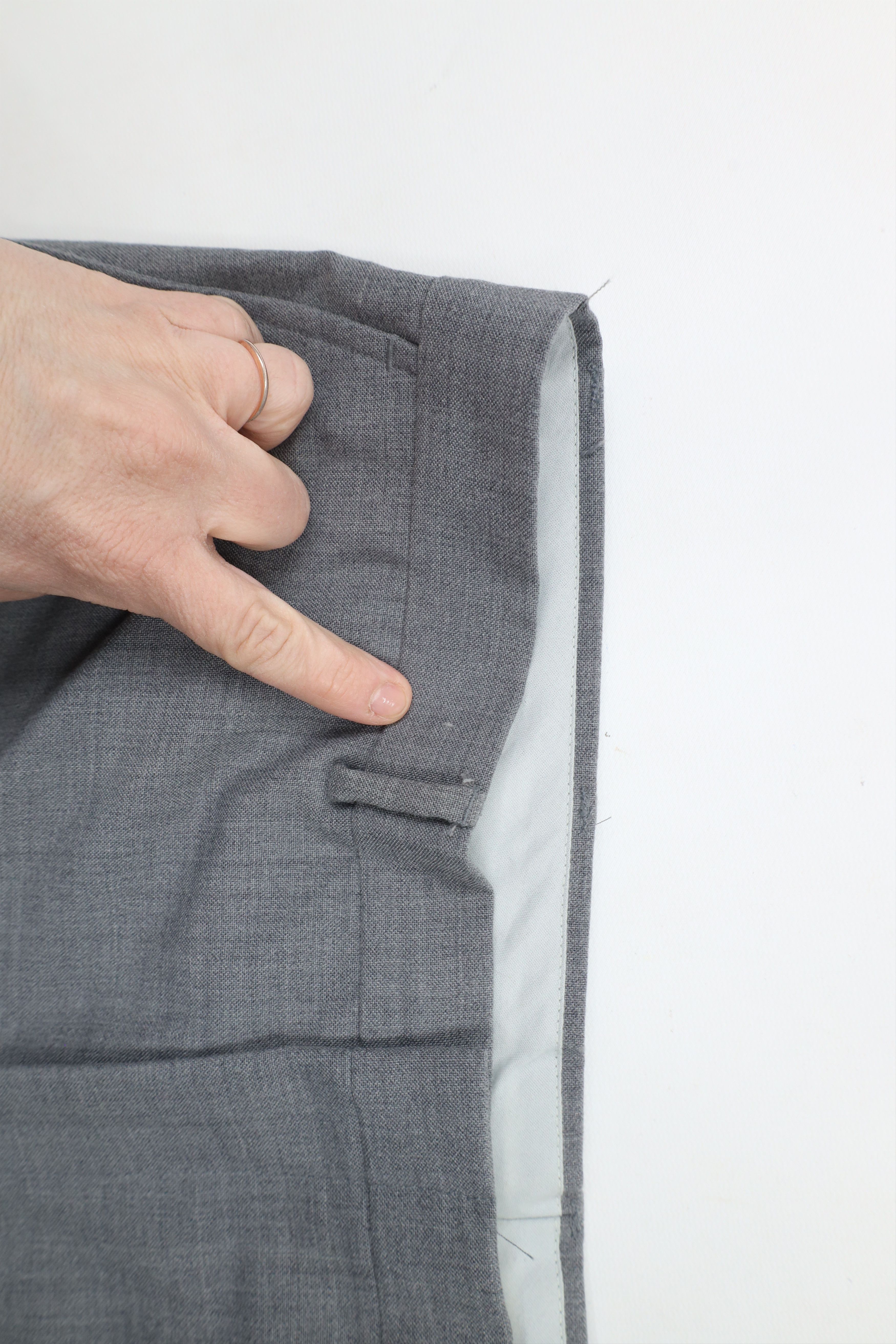 Vintage Vintage 90s Streetwear Wool Blend Wide Leg Chino Pants Gray Size US 36 / EU 52 - 7 Thumbnail