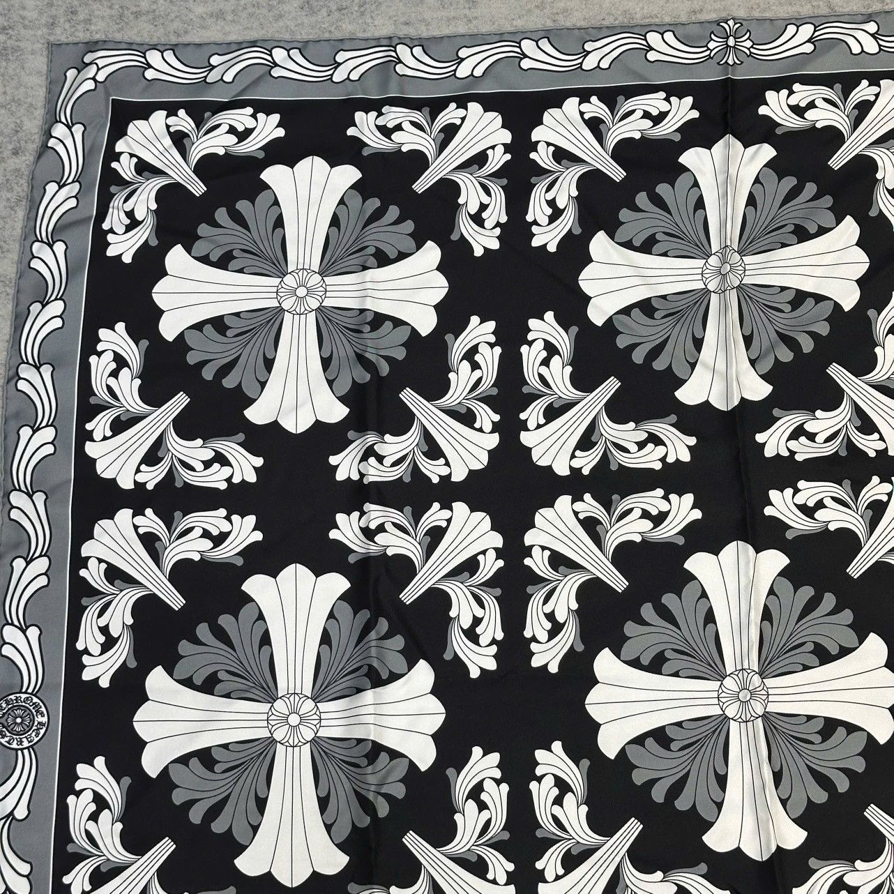 Chrome Hearts CHROME HEARTS TWILL SCARF black/gray Size ONE SIZE - 5 Thumbnail