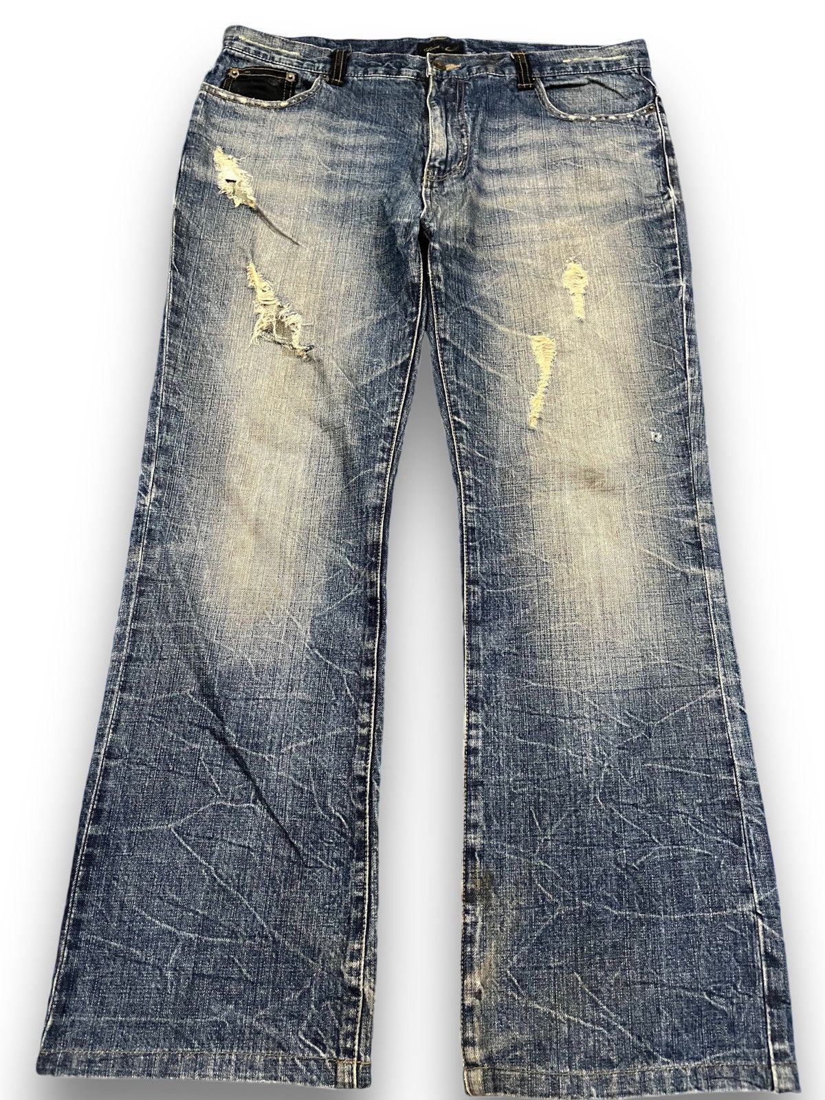 20471120 × Life's a Beach Vintage Beach Sound Flare Distressed Denim Size US 38 / EU 54 - 1 Thumbnail