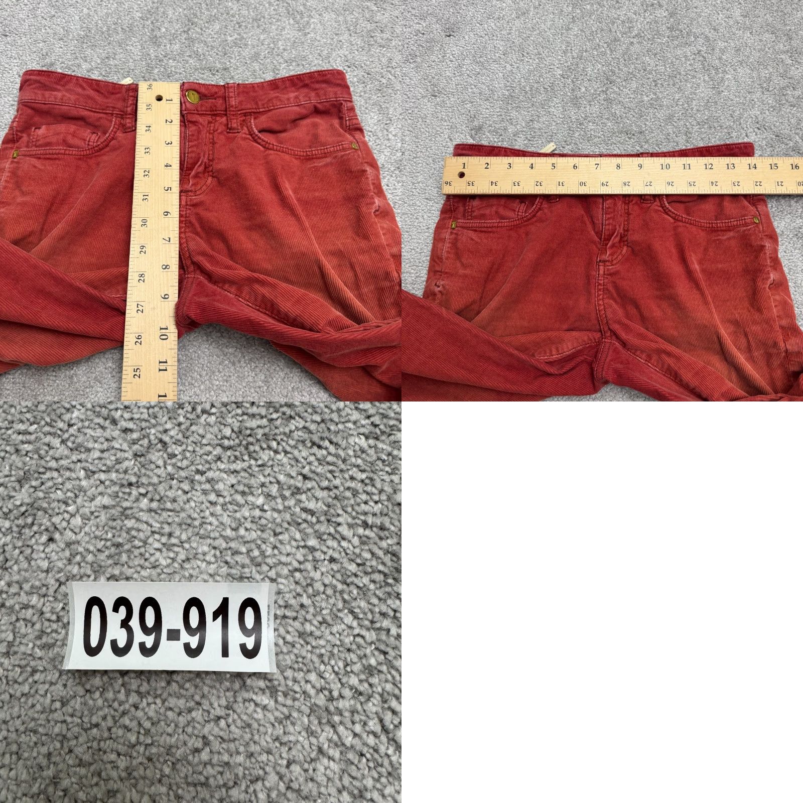 Vintage Pilcro And The Letterpress Corduroy Pants Womens 26 Red Cotton Chino Regular Skinny ZIP Closure Button Front 90s? Size 26" / US 2 / IT 38 - 10 Thumbnail