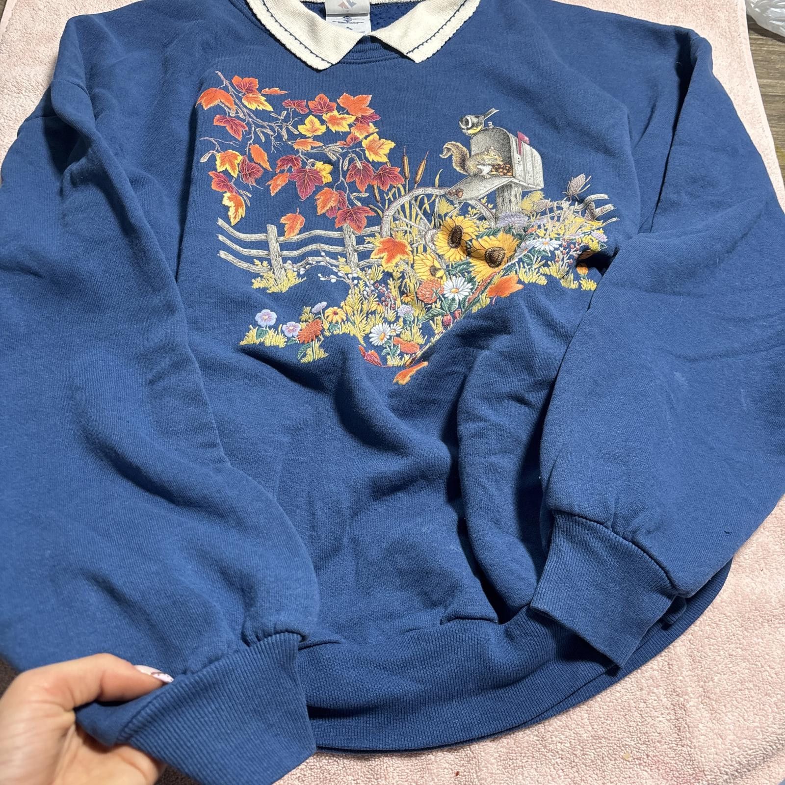 Jerzees vintage mock neck cottage core sweatshirt Size XXL / US 16-18 / IT 52-54 - 4 Thumbnail