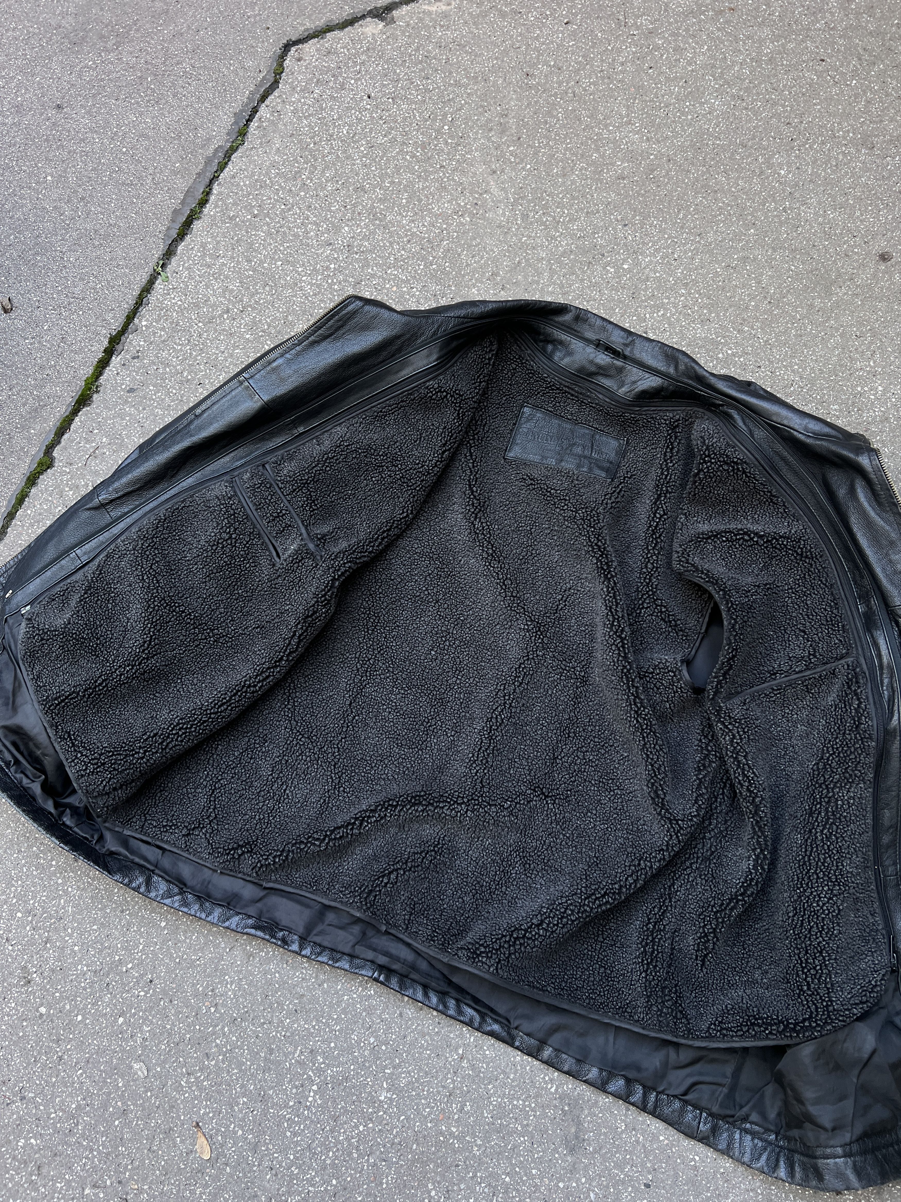 14th Addiction Winter Vintage 00s leather long coat jacket 2in1 vest fleece Size US XL / EU 56 / 4 - 12 Thumbnail