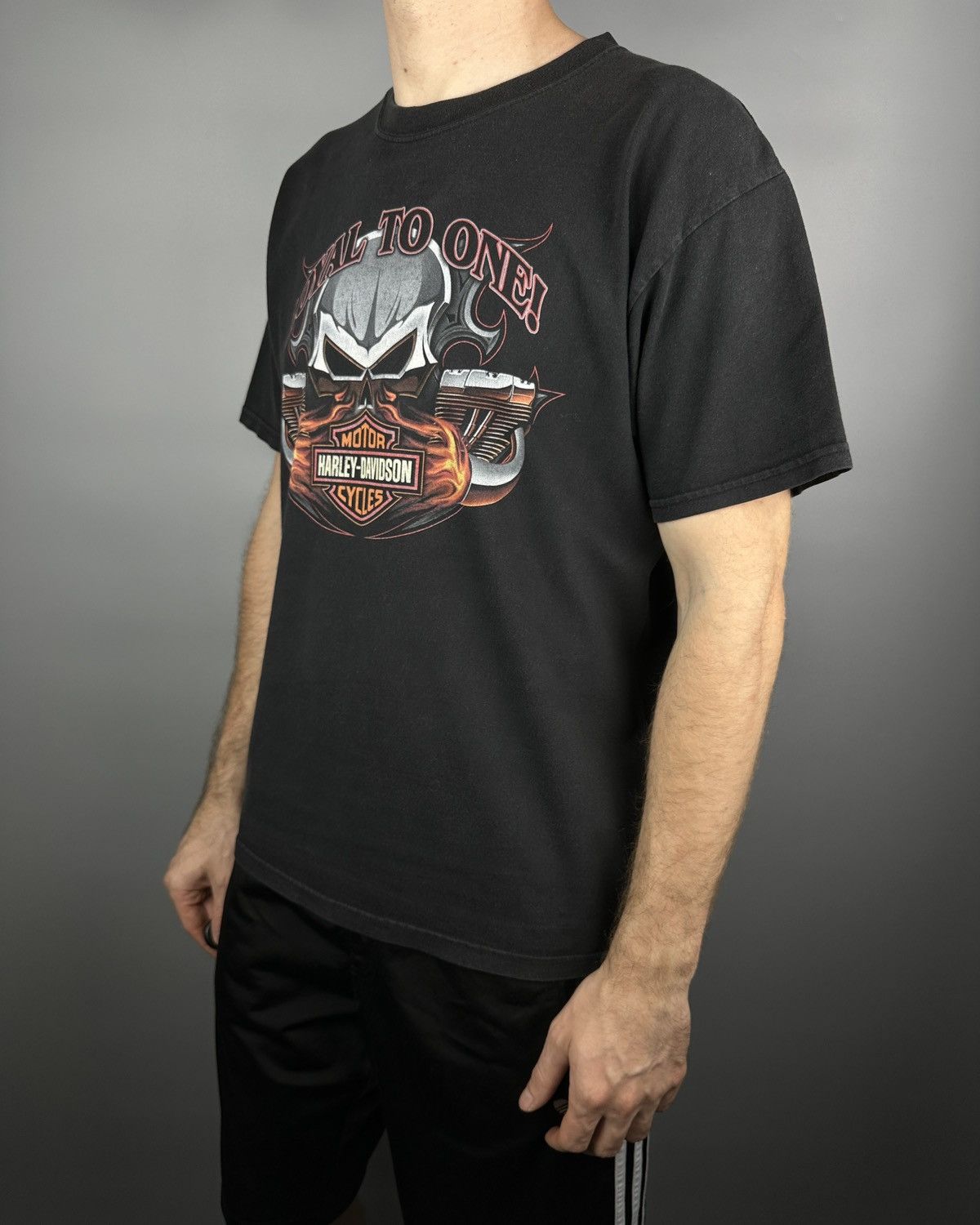 Harley Davidson Harley Davidson Fire Skull USA Graphic TShirt 3D Pig Vintage Size US L / EU 52-54 / 3 - 11 Thumbnail