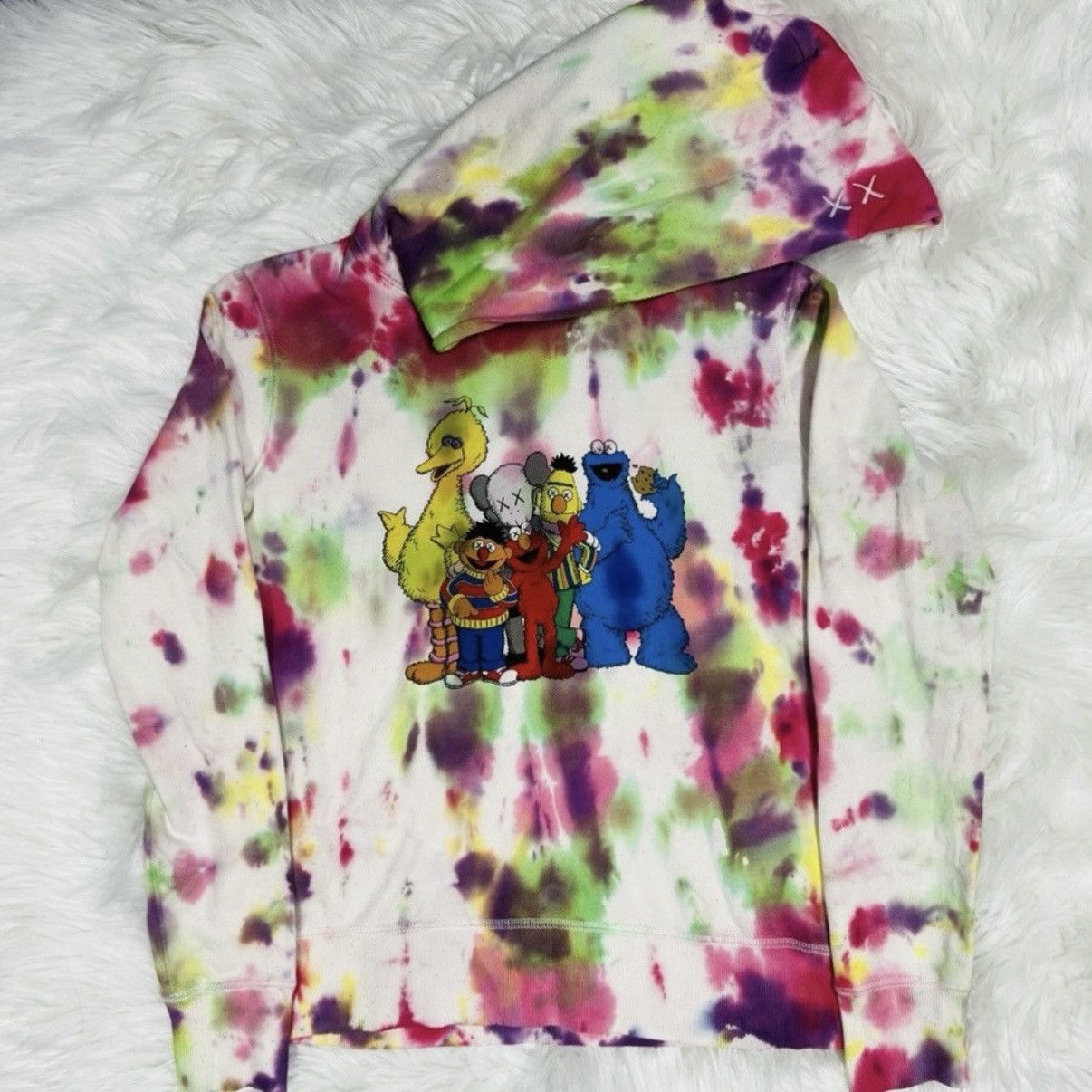 Kaws × Uniqlo KAWS x SESAME STREET Hoodie Sweatshirt - Upcycled Tie Dye Size US XS / EU 42 / 0 - 4 Thumbnail