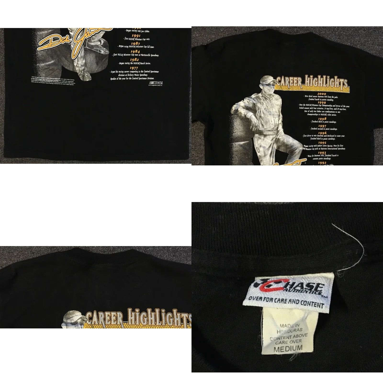 Chase Authentics VINTAGE NASCAR Dale Jarrett Faded All Over Print Shirt M Chase Authentics M Black All Over Print 90s Racing Car USA Mens Size US M / EU 48-50 / 2 - 9 Thumbnail
