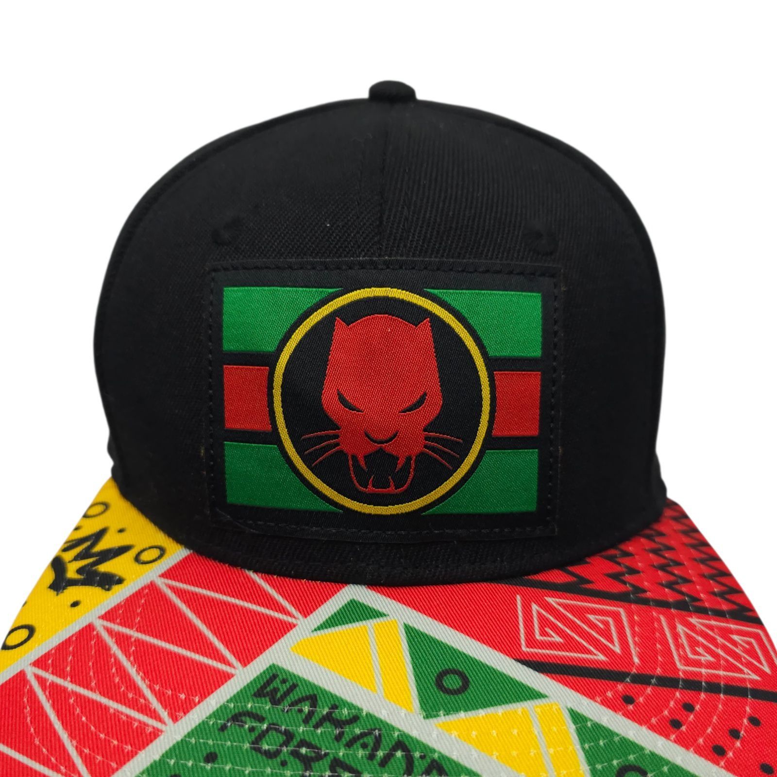 Marvel Comics Wakanda Forever Black Panther Mesh Snapback Cap Flat Brim Size ONE SIZE - 13 Thumbnail