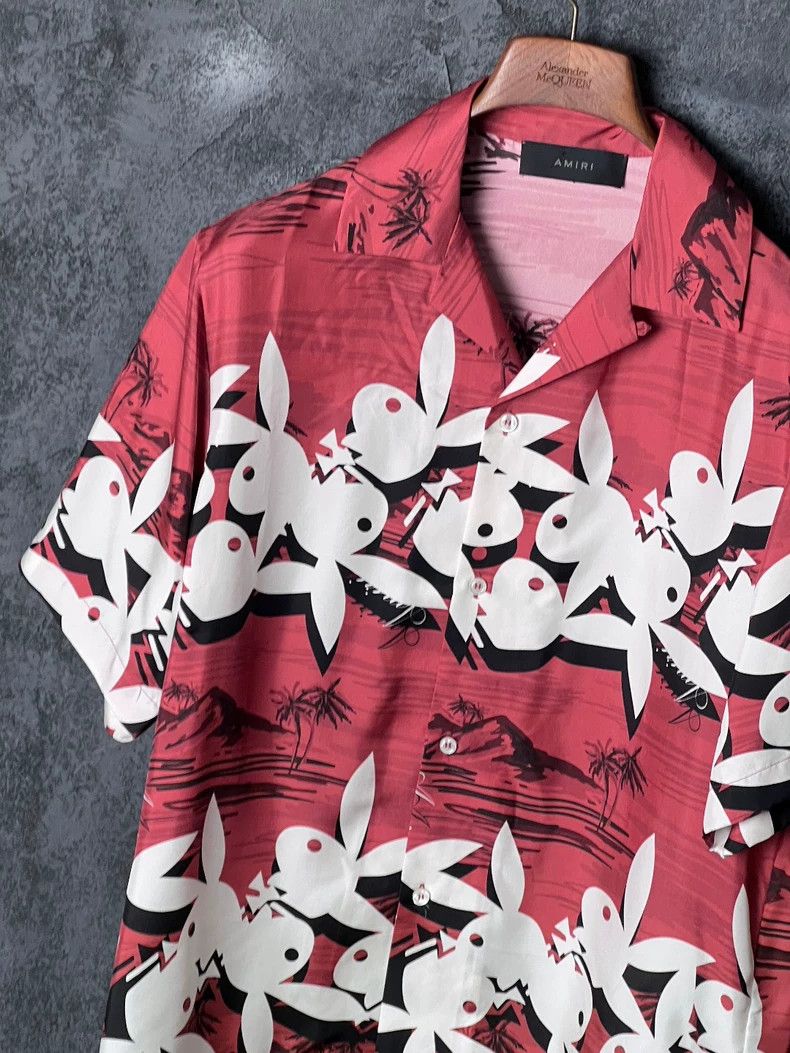 Amiri Amiri Rabbit Printed Mulberry Silk Short Sleeve Shirt Size US M / EU 48-50 / 2 - 5 Thumbnail