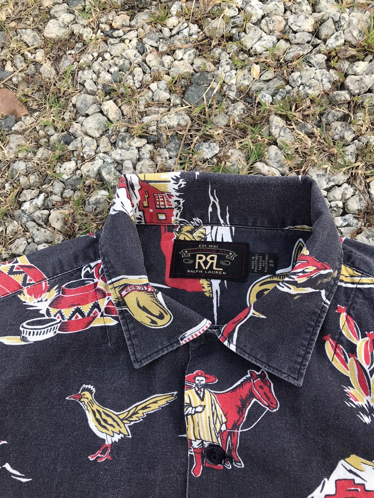 RRL Ralph Lauren Vintage RRL Ralph Lauren Camp Short Sleeve Button Shirt Size US XL / EU 56 / 4 - 4 Thumbnail