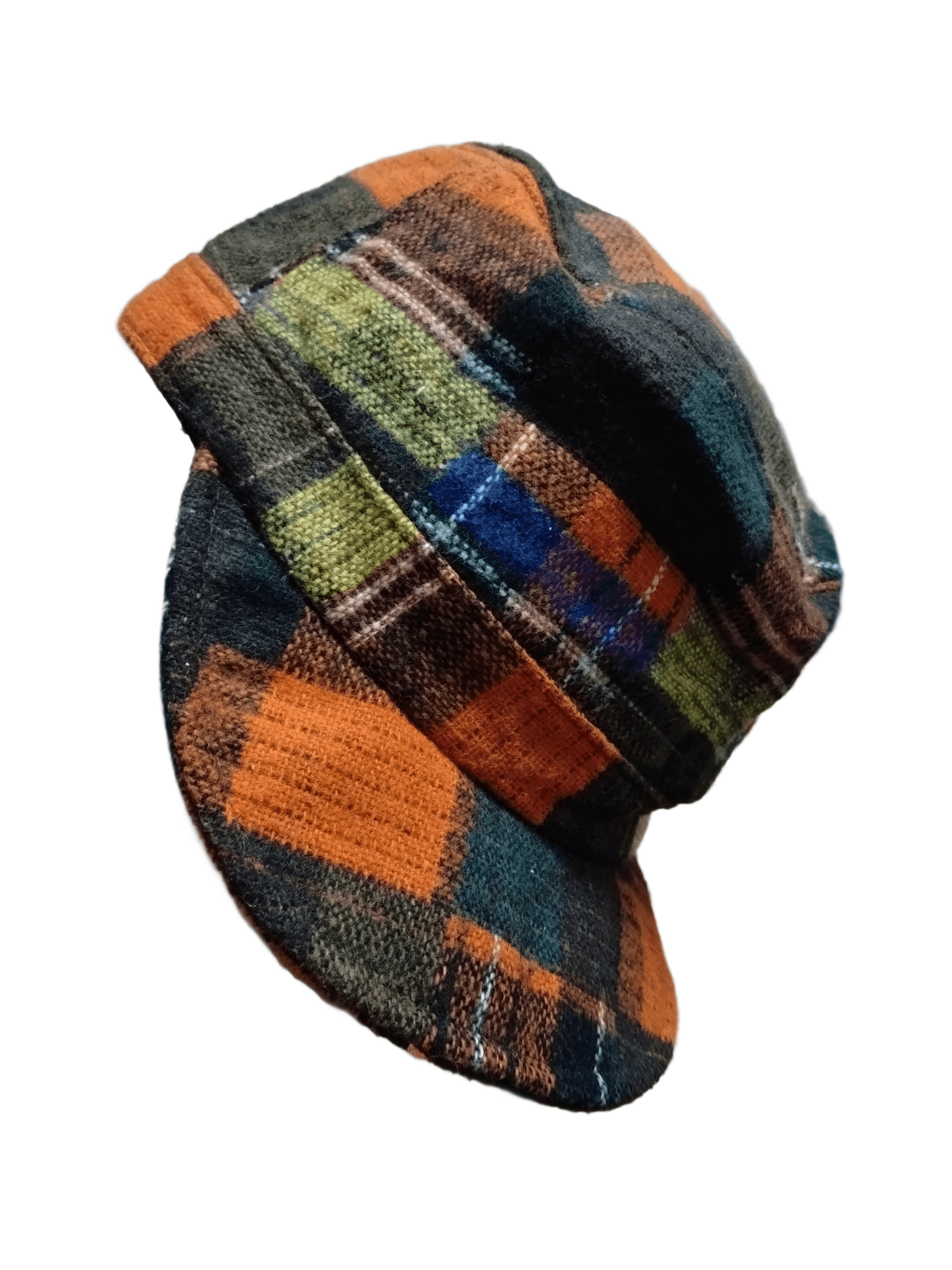 Japanese Brand Cap plaid wool Roundcap colorfull checkered pattern Size ONE SIZE - 2 Thumbnail