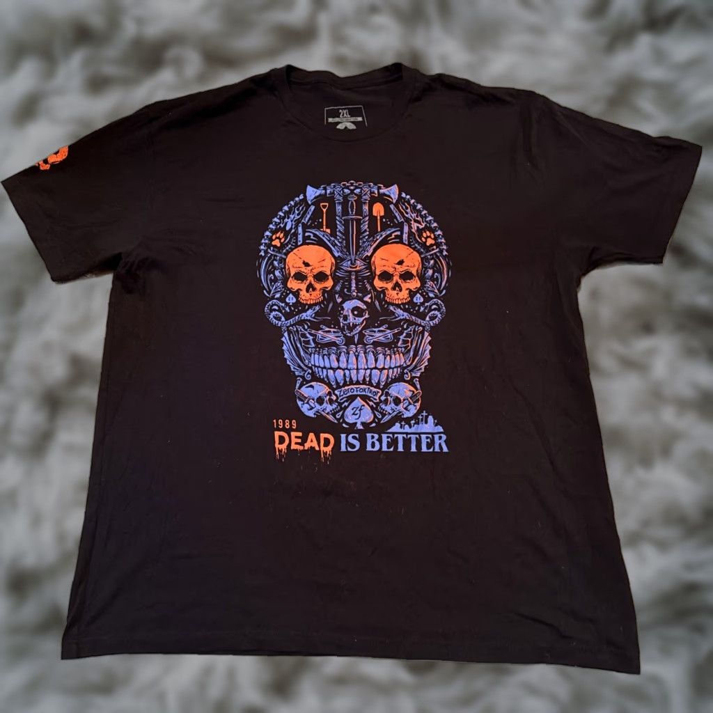 Vintage Zero Foxtrot T Shirt Mens 2XL Black Dead Is Better Skull Logo Graphic Size US XXL / EU 58 / 5 - 1 Thumbnail
