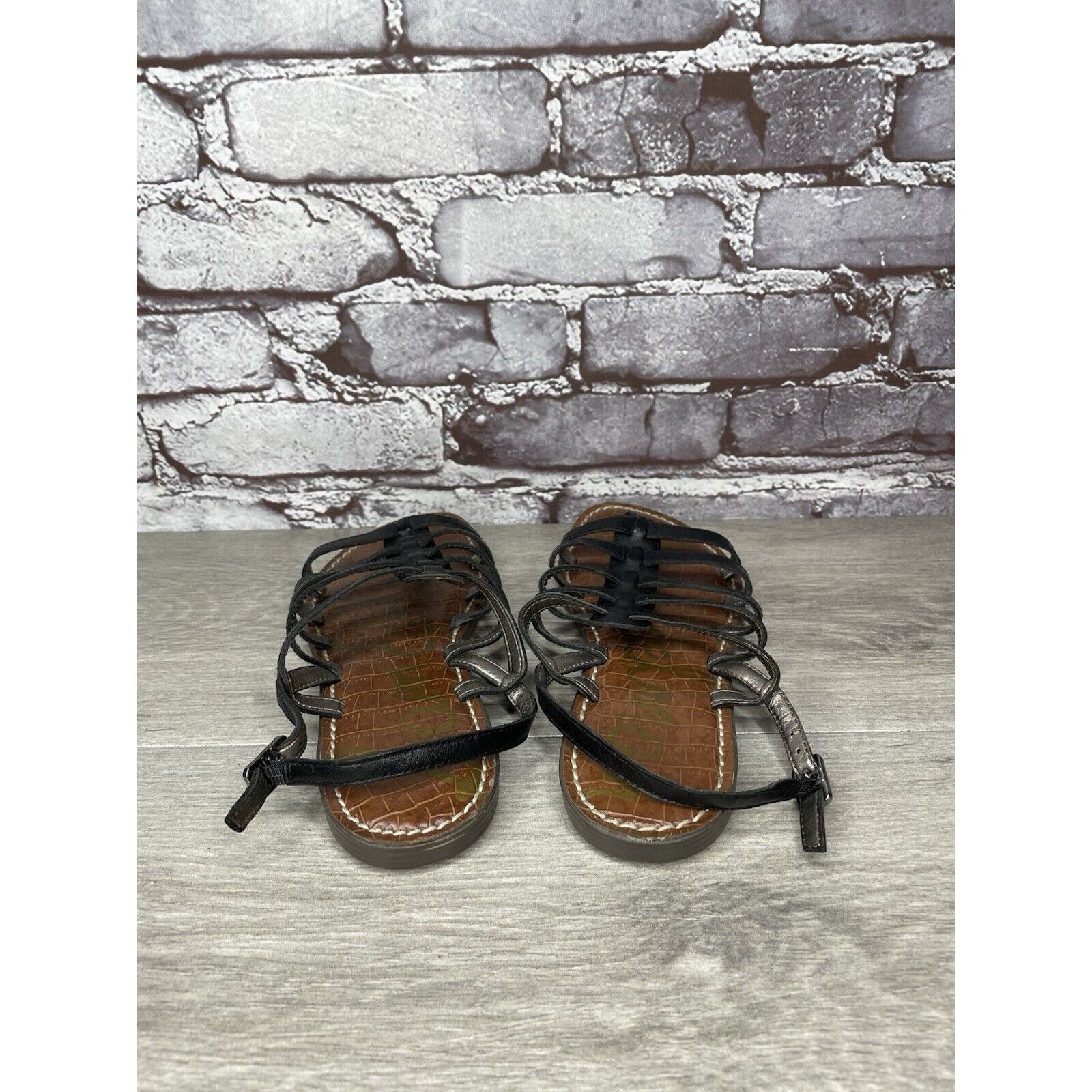 Sam Edelman Sam Edelman Garland Black Leather Slingback Thong Strappy Sa Size US 7.5 / IT 37.5 - 6 Thumbnail