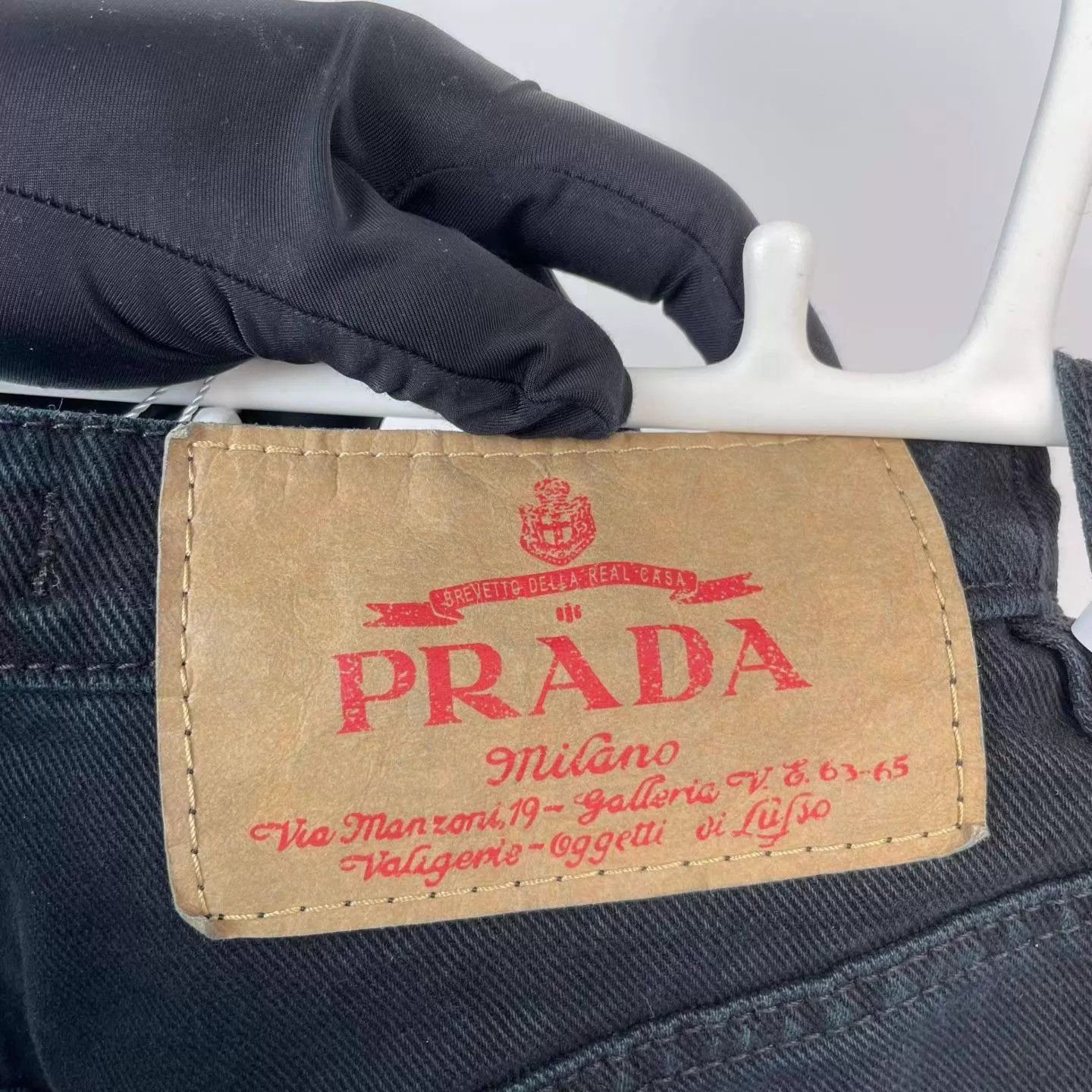 Prada Prada black logo long wide-leg pants 25 Size 25" / US 0 / IT 36 - 3 Thumbnail