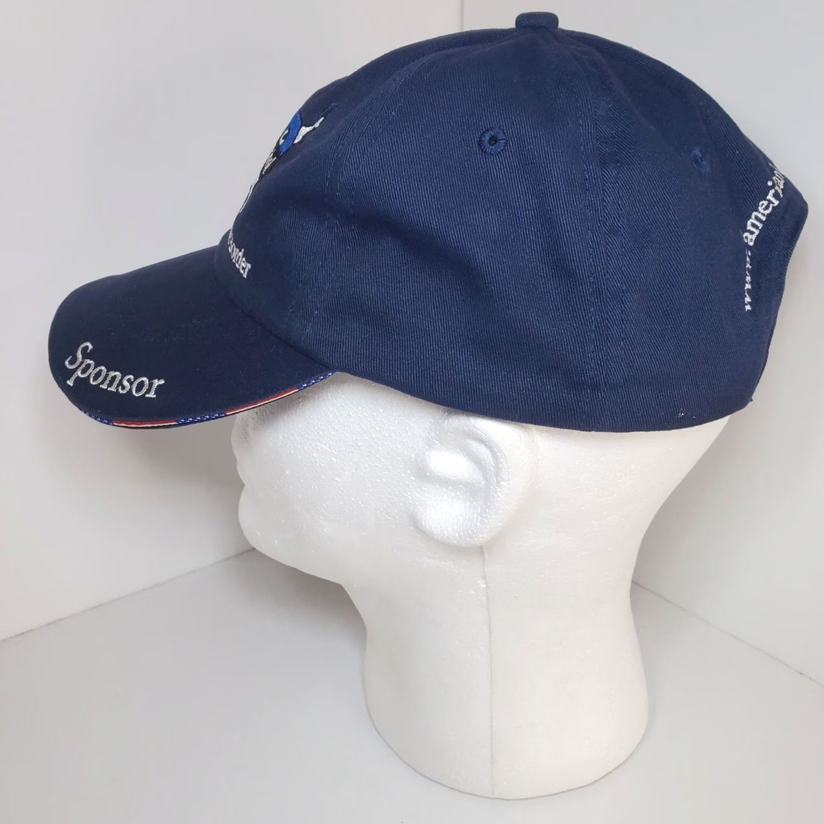 Vintage VINTAGE America Border Patrol Baseball Cap Hat Blue Red White Men One Size Adjustable Leather Strapback USA Flag 90s Size ONE SIZE - 4 Thumbnail