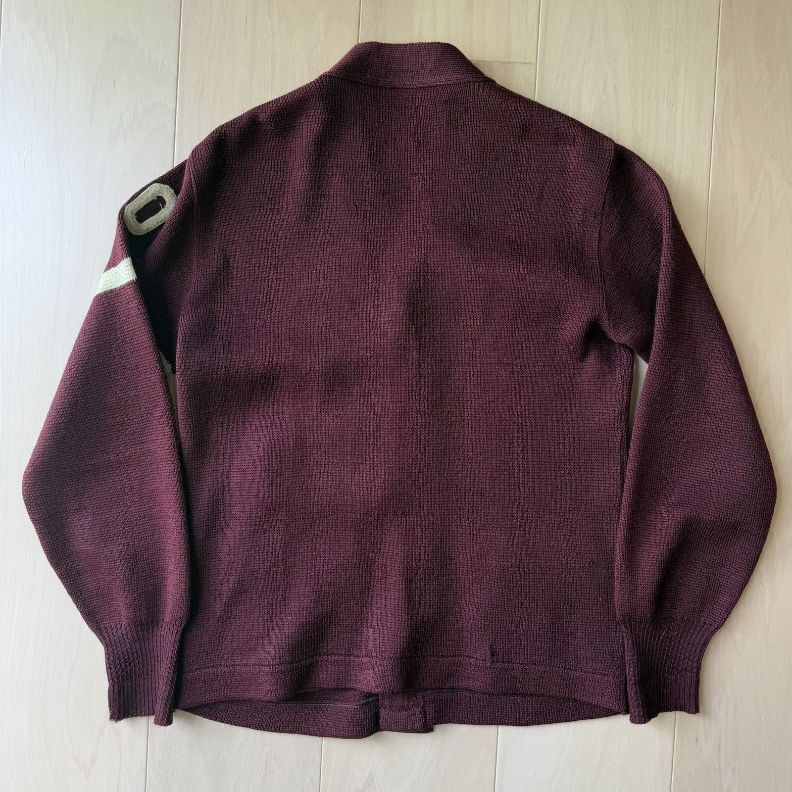 Vintage Vintage Letterman Cardigan Small Maroon Wool Sweater 60s Size US S / EU 44-46 / 1 - 9 Thumbnail