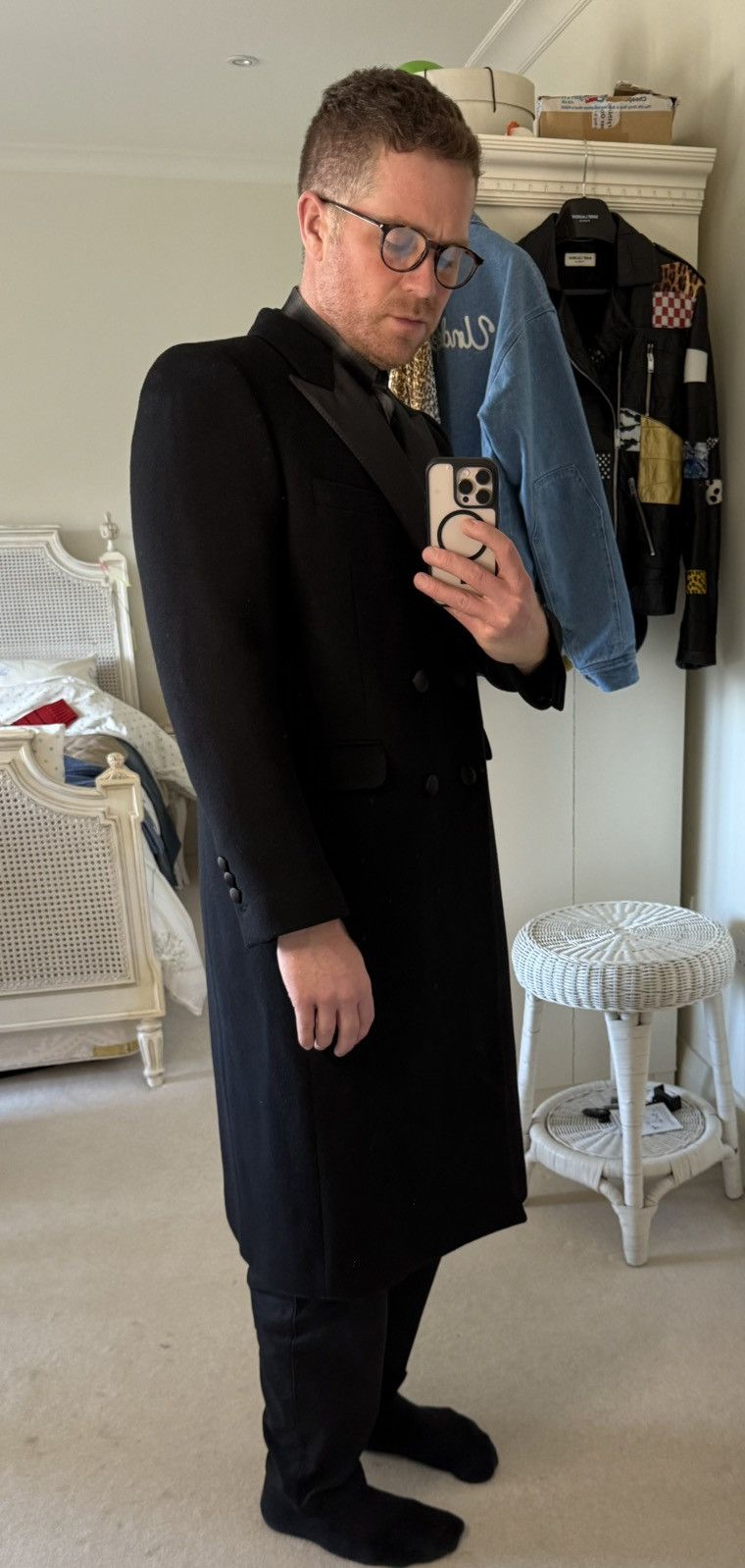Celine FW25 Celine 1 of 1 sample Chesterfield tuxedo coat Hedi M Size US M / EU 48-50 / 2 - 9 Thumbnail