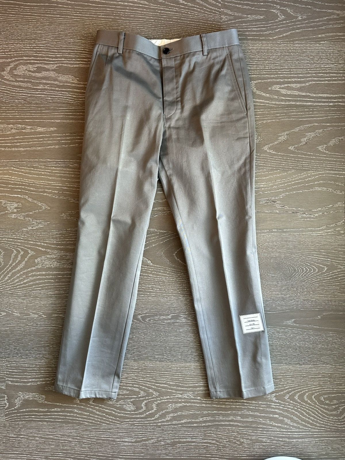 Thom Browne Gray Cotton Trousers Size US 30 / EU 46 - 1 Thumbnail