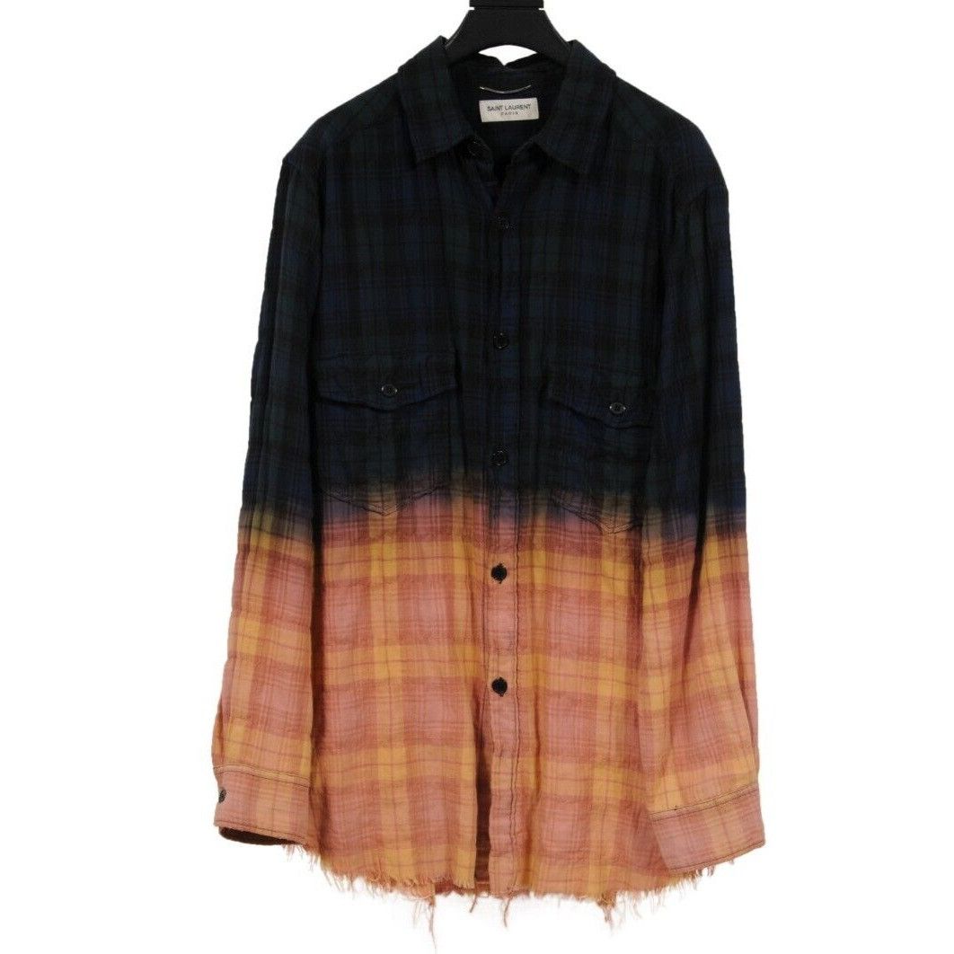 Saint Laurent Paris Flannel SS16 Surf Sound Button Down Shirt