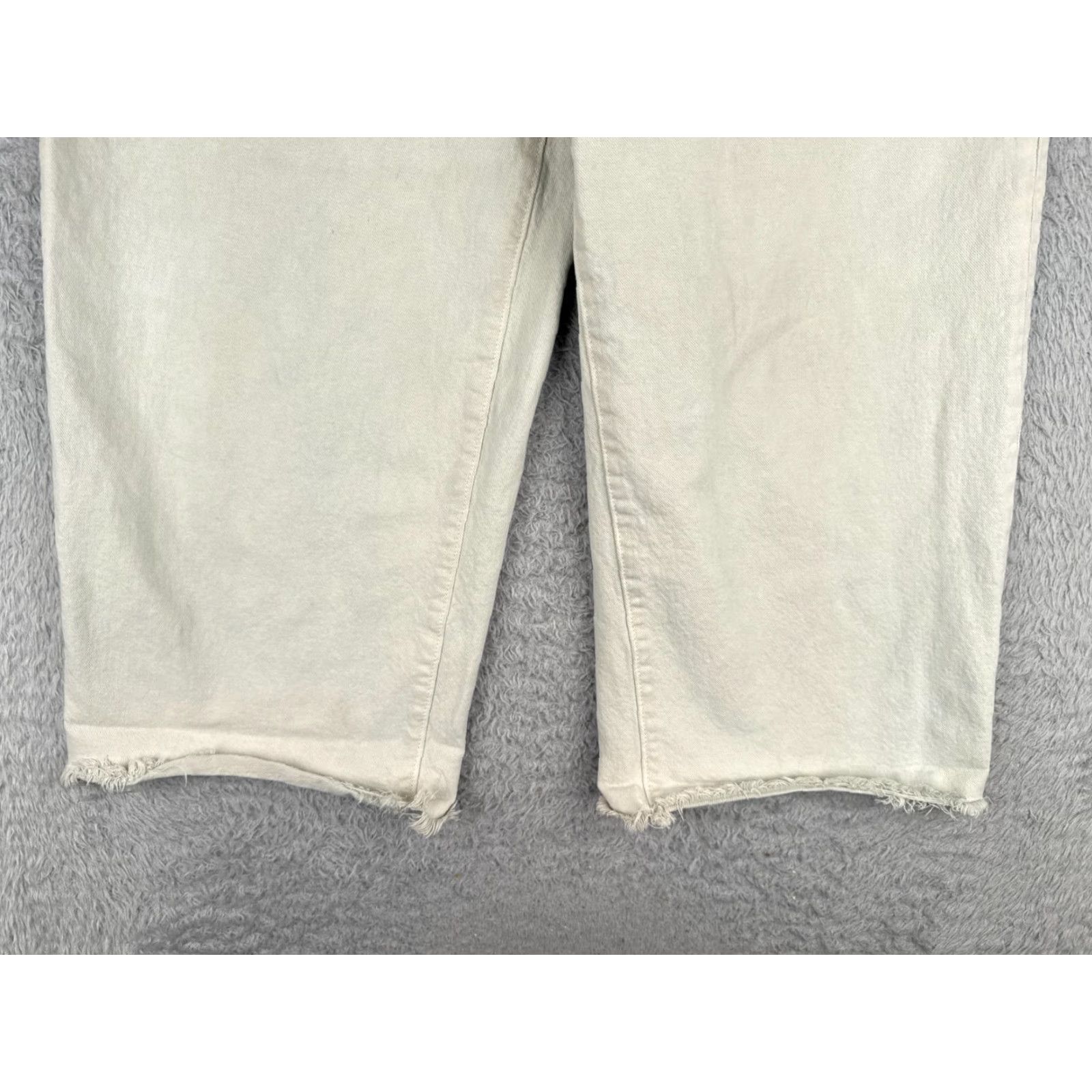 Loft VINTAGE LOFT Jeans Women 14 White Denim Wide-Leg High Rise Zip 34x22 Read Me Size 36" / US 14 / IT 50 - 2 Thumbnail