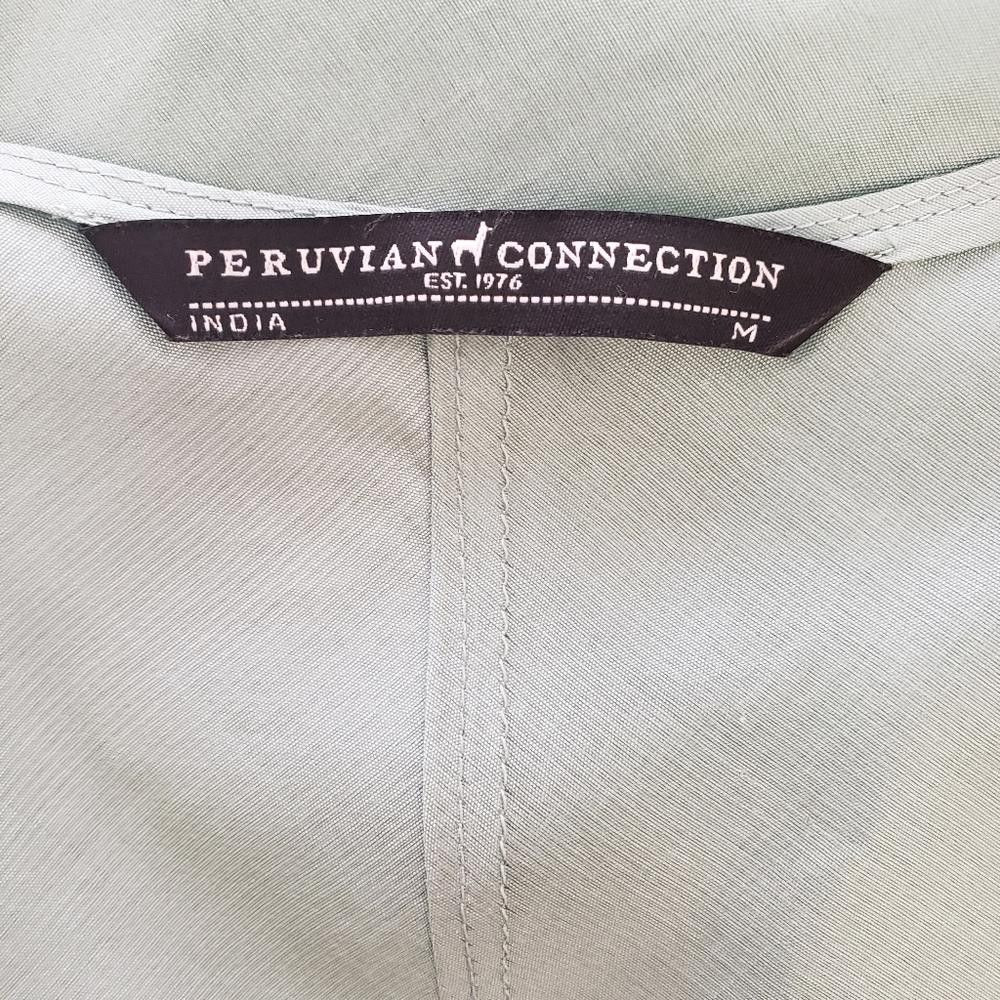 Designer CT429 Peruvian Connection Green Silk Adjustable Tank M Size M / US 6-8 / IT 42-44 - 2 Thumbnail