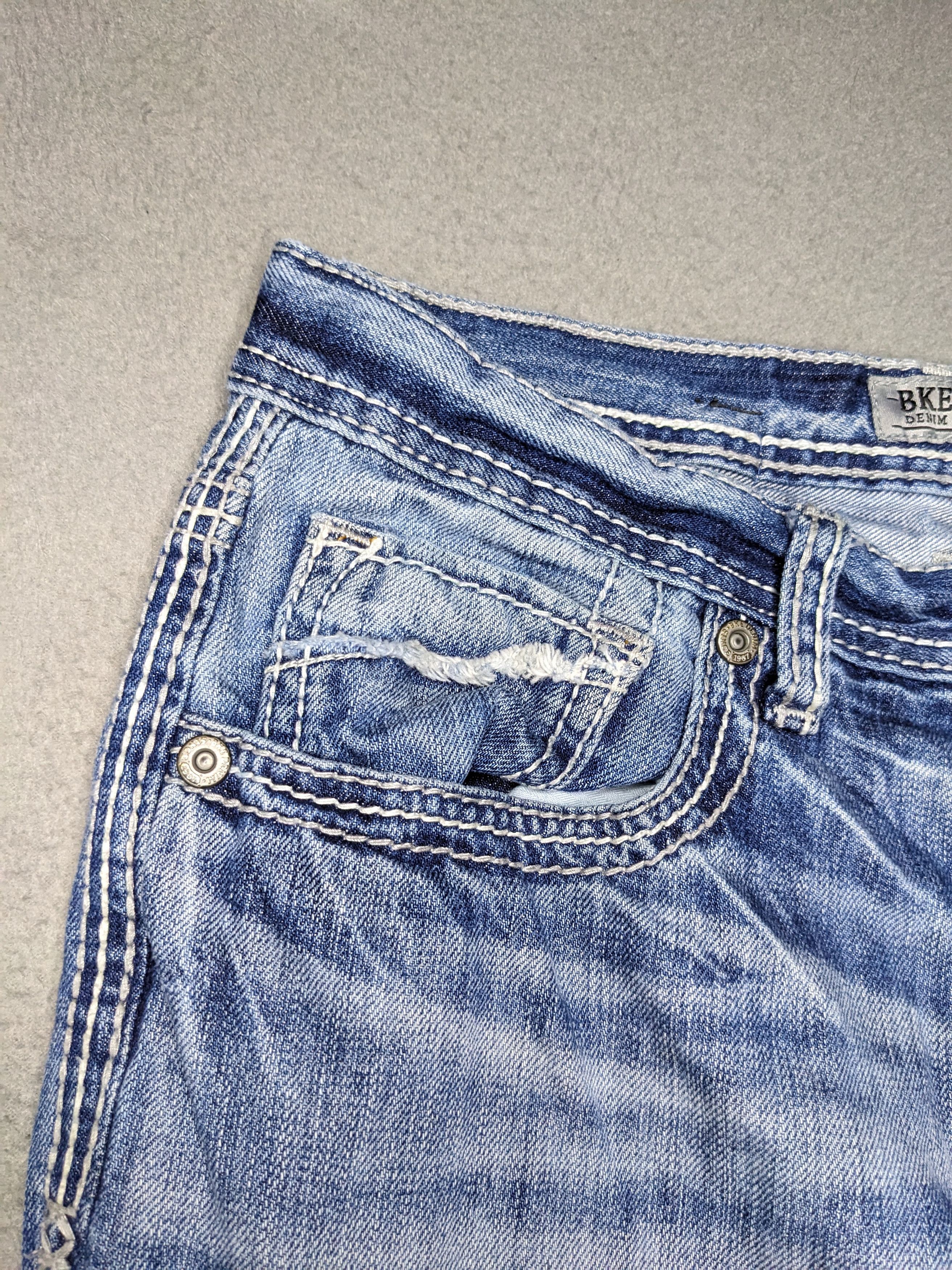 BKE BKE Tyler Straight Jeans 32x30 Distressed Whiskered Western Size US 32 / EU 48 - 4 Thumbnail