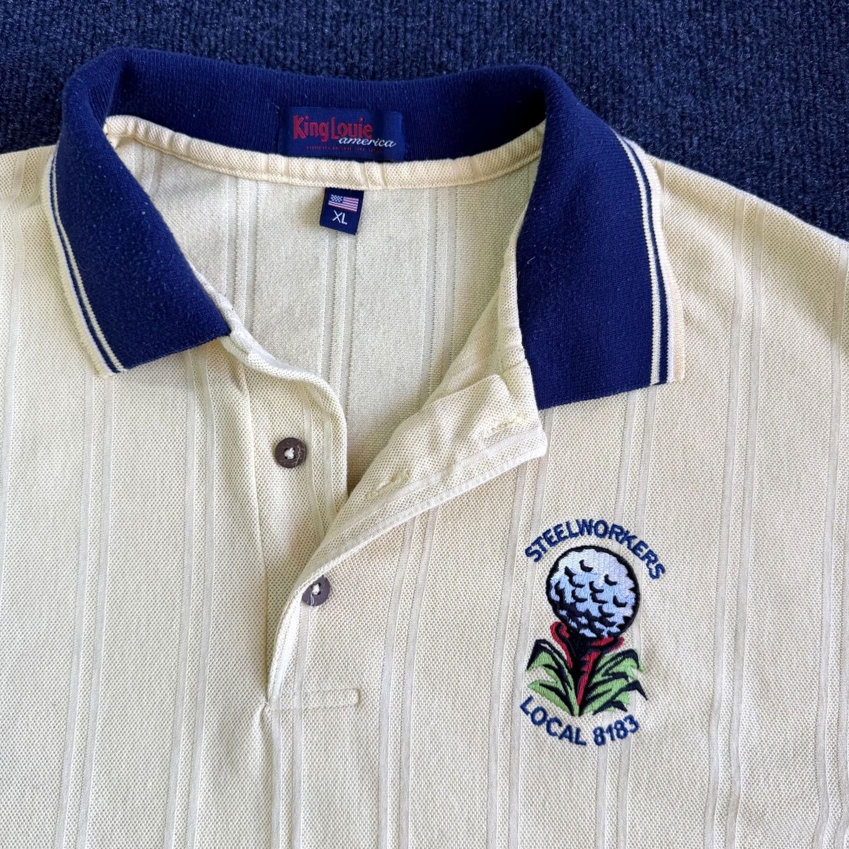 Vintage VINTAGE King Louie Polo Shirt Mens XL Yellow Steelworkers Golf Made USA Union Size US XL / EU 56 / 4 - 3 Thumbnail
